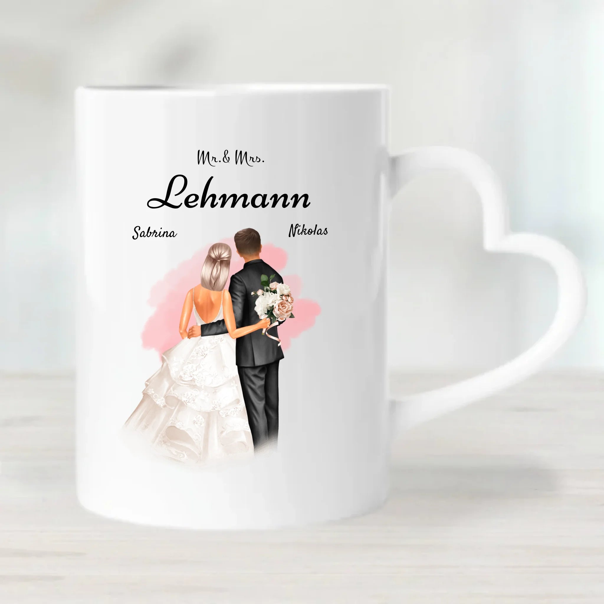 Personalisierte Tasse Mr Mrs Geschenk für Brautpaar - Cantty