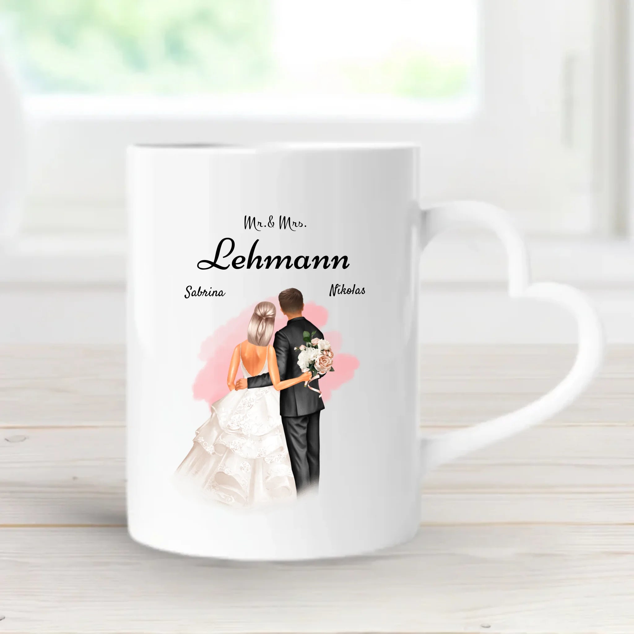 Personalisierte Tasse Mr Mrs Geschenk für Brautpaar - Cantty