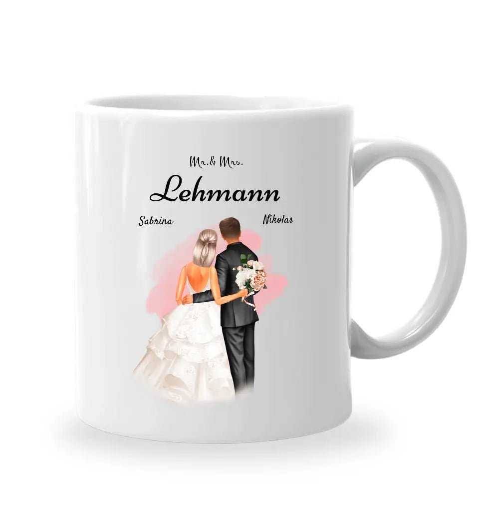 Personalisierte Tasse Mr Mrs Geschenk für Brautpaar - Cantty