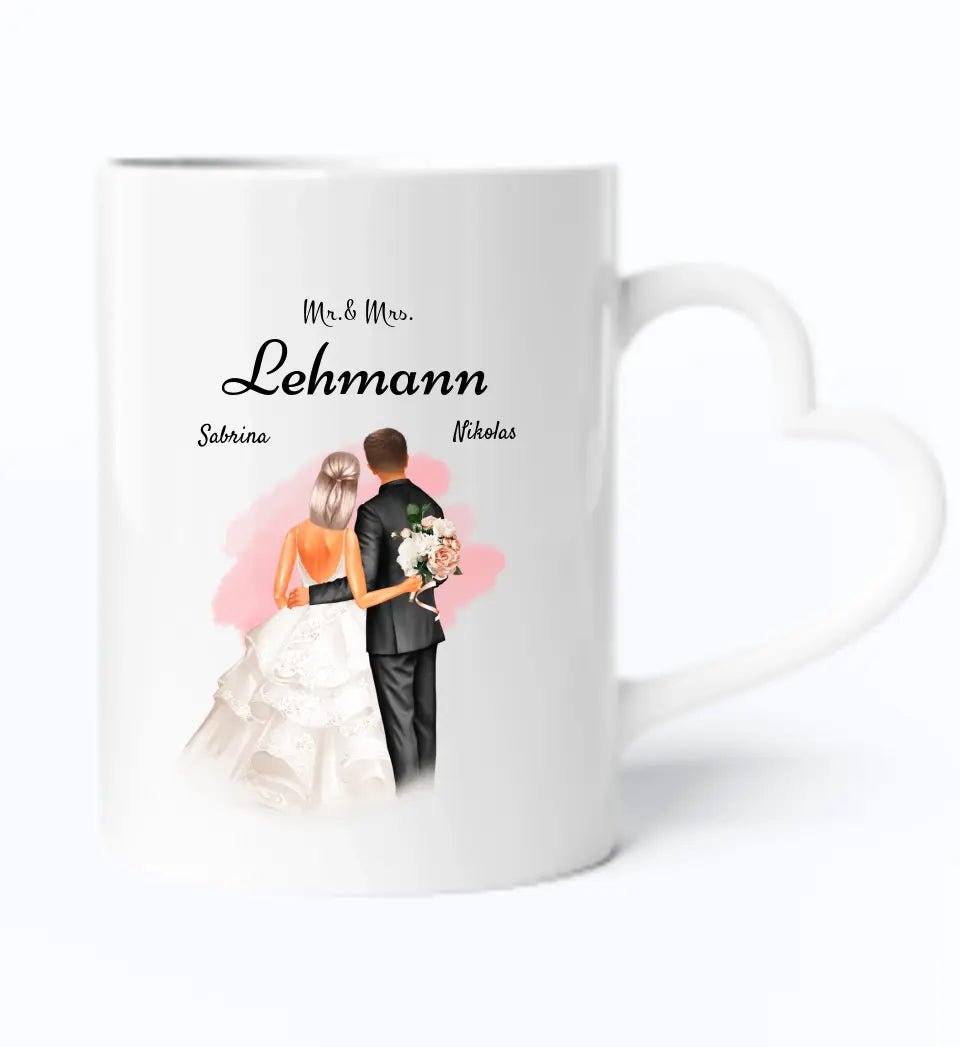 Personalisierte Tasse Mr Mrs Geschenk für Brautpaar - Cantty