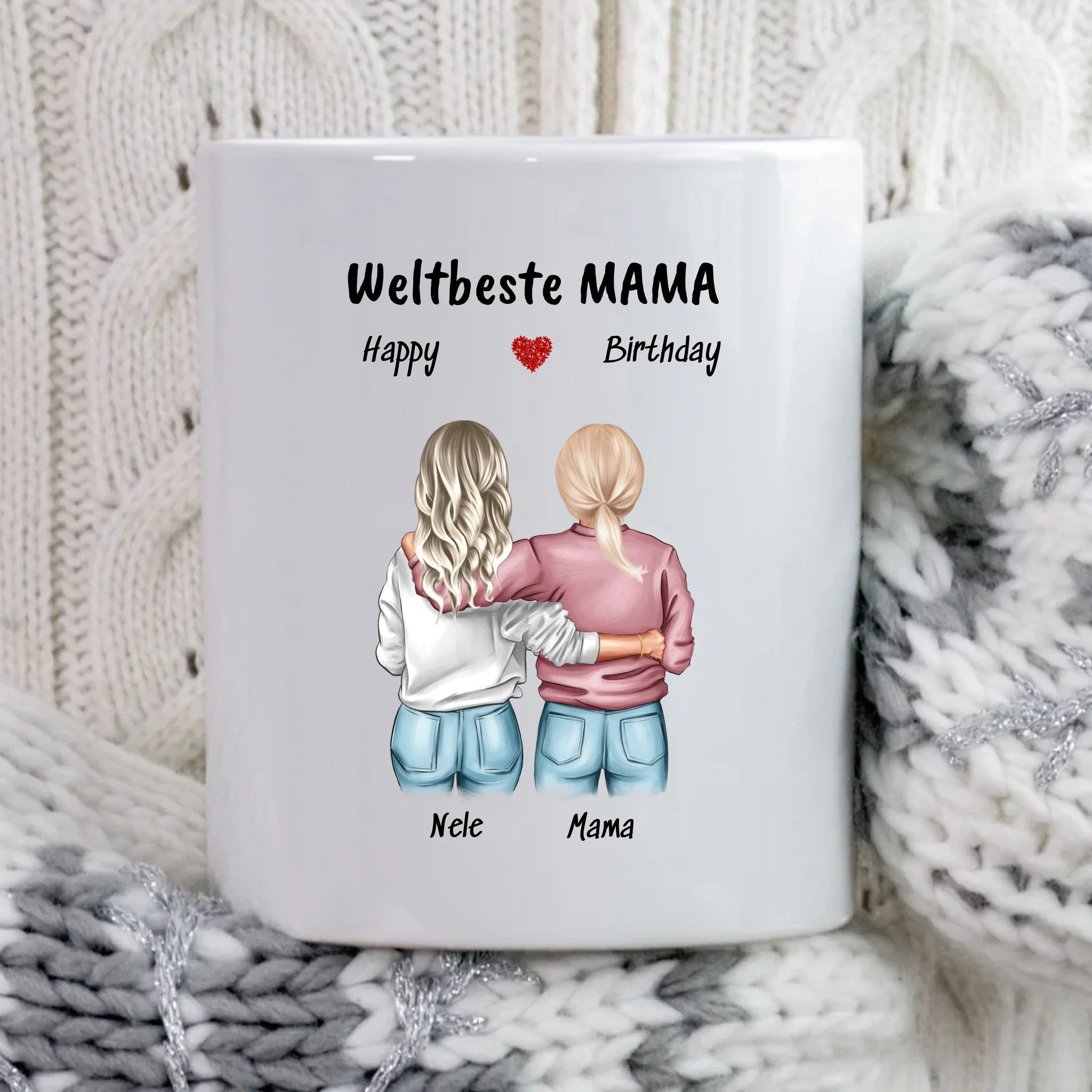 Personalisierte Tasse Mutter Tochter Bild Geschenk - Cantty