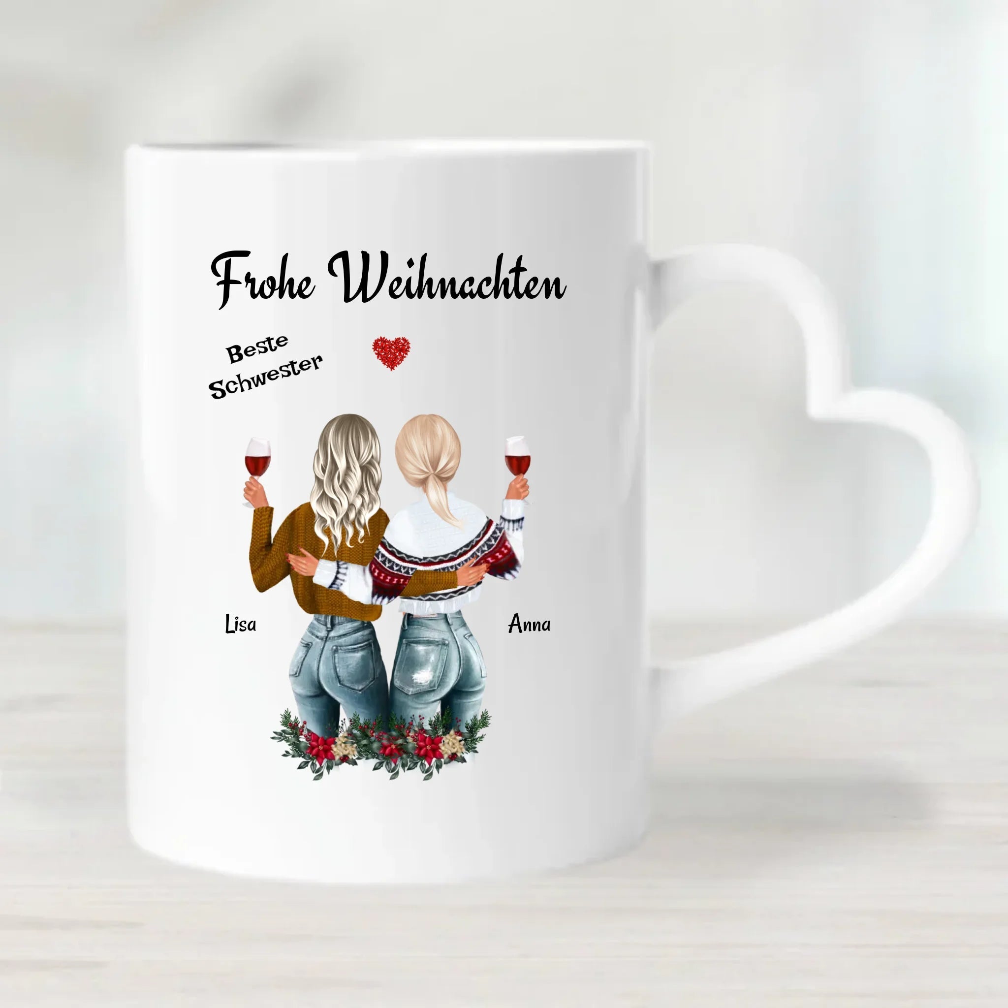 Personalisierte Tasse Schwesterherz Weihnachtsgeschenk - Cantty