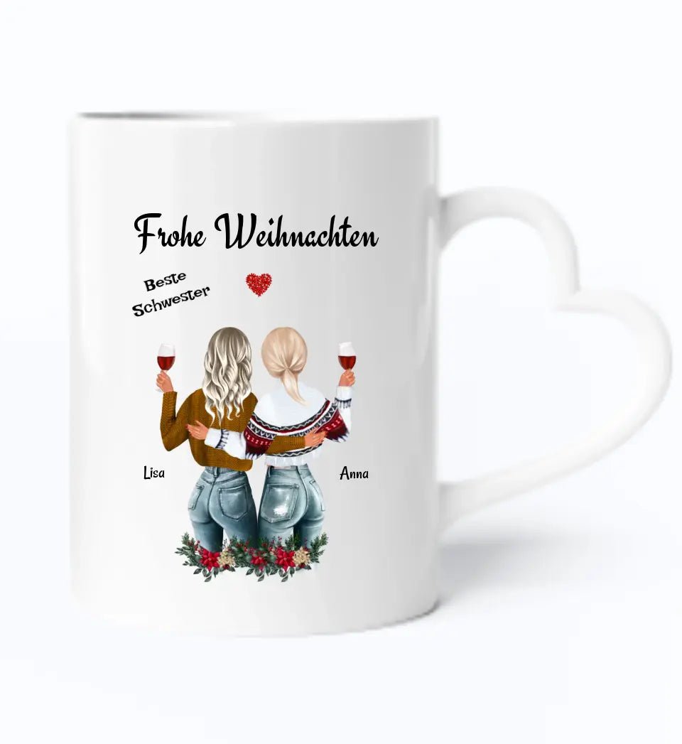 Personalisierte Tasse Schwesterherz Weihnachtsgeschenk - Cantty