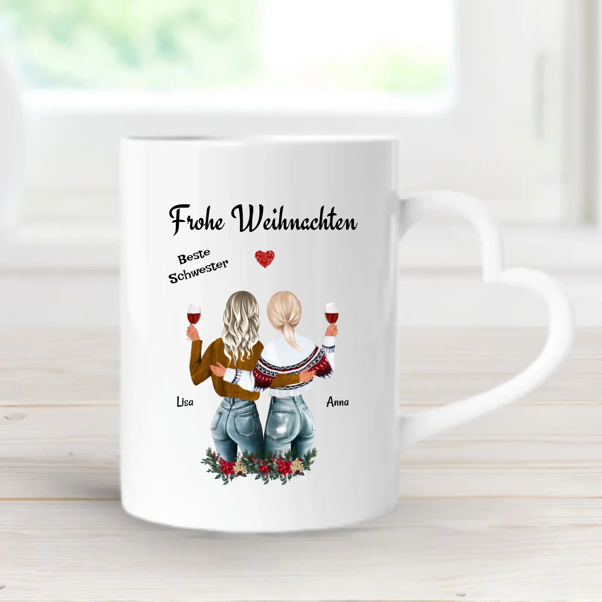 Personalisierte Tasse Schwesterherz Weihnachtsgeschenk - Cantty