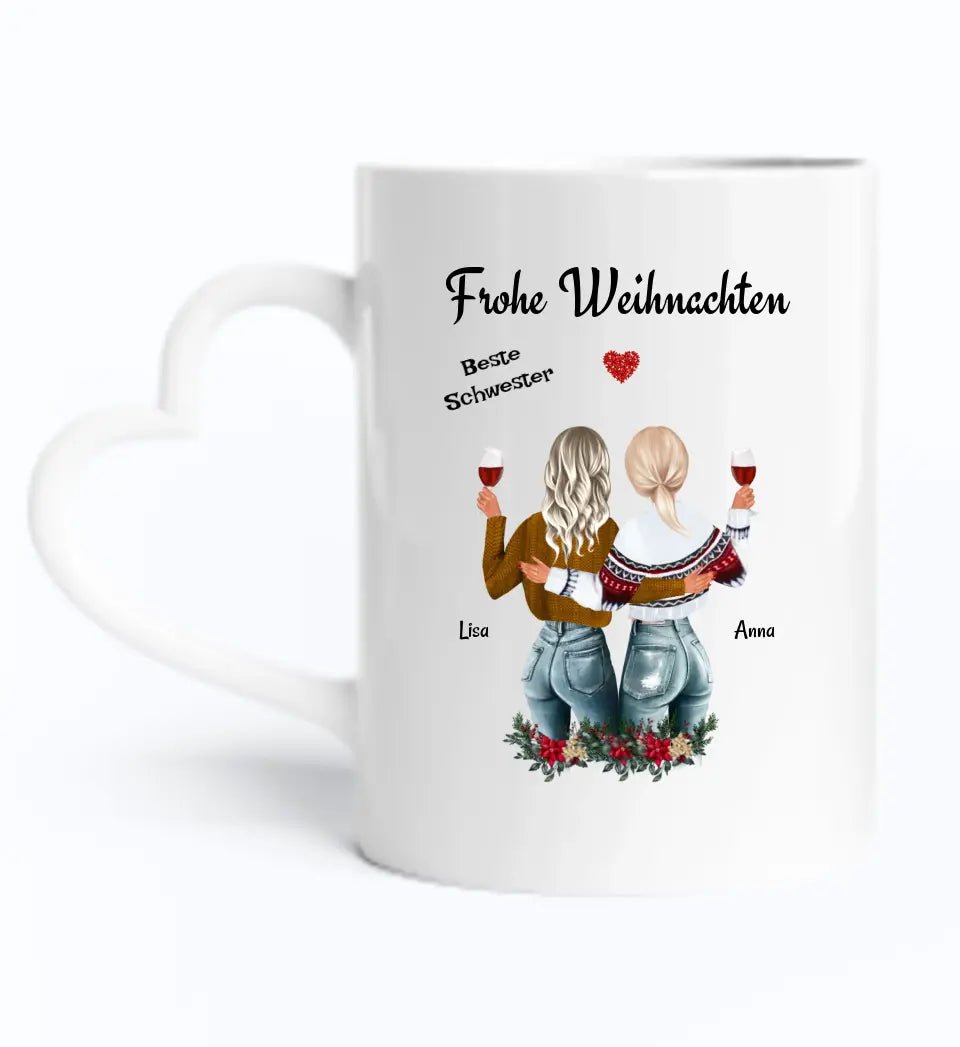 Personalisierte Tasse Schwesterherz Weihnachtsgeschenk - Cantty