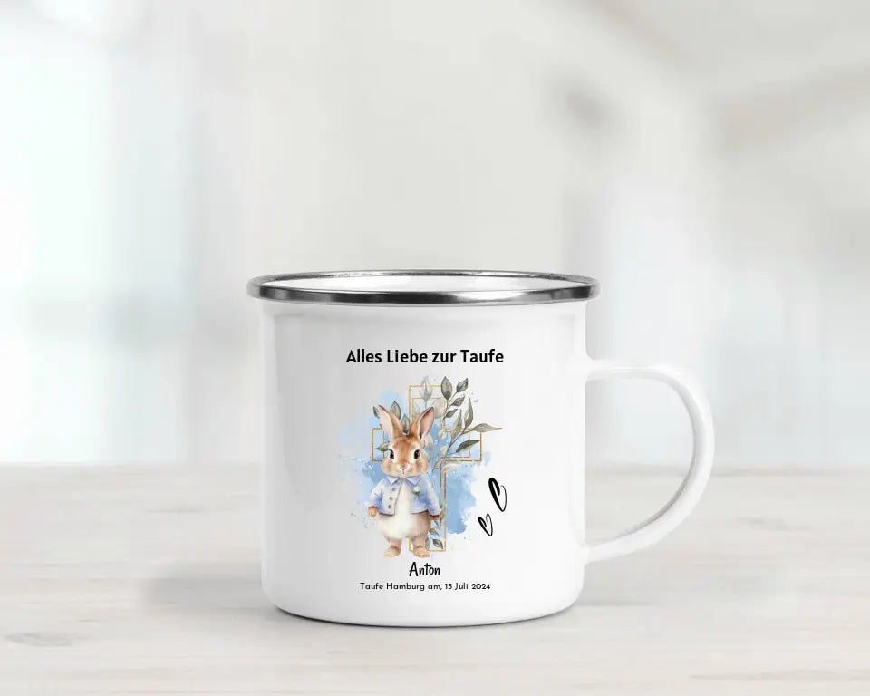 Personalisierte Tasse zur Taufe für Jungen - Cantty