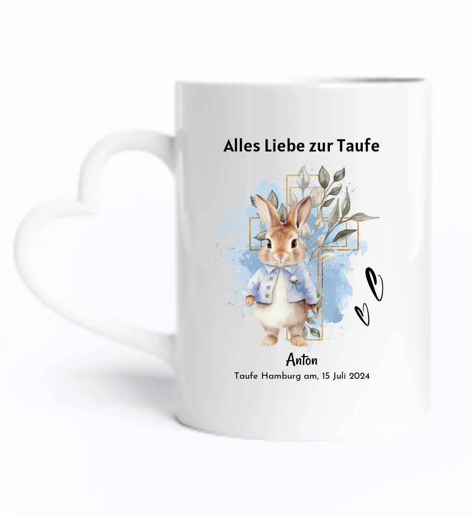 Personalisierte Tasse zur Taufe für Jungen - Cantty