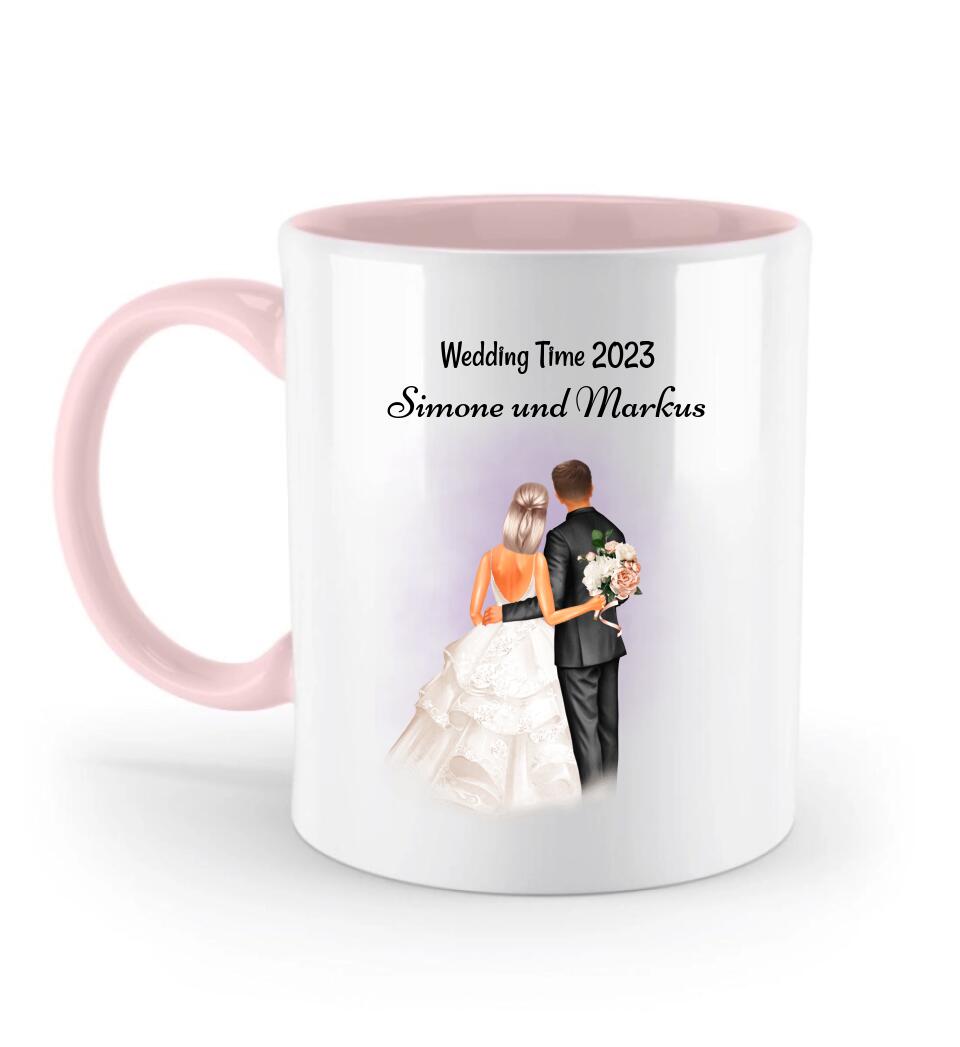 Personalisierte Tasse zweifarbig Brautpaar Geschenk - Cantty