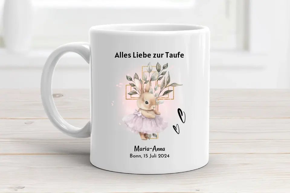 Personalisierte Taufe Tasse für Mädchen mit Name - Cantty