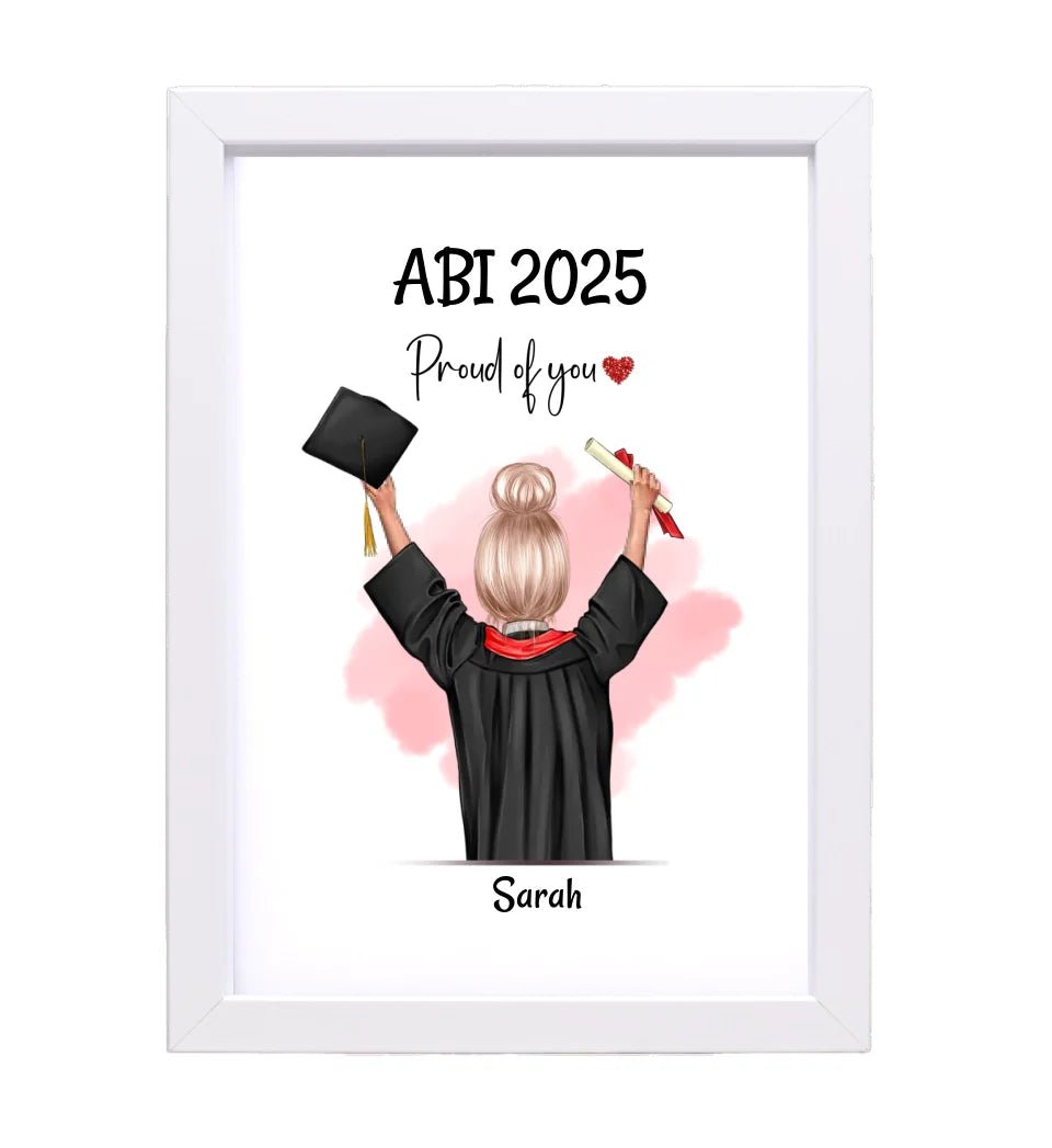 Personalisiertes Abitur Bild Geschenk für Mädchen - Cantty