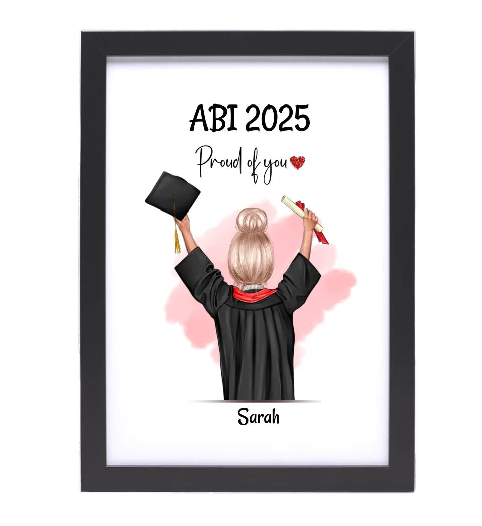 Personalisiertes Abitur Bild Geschenk für Mädchen - Cantty