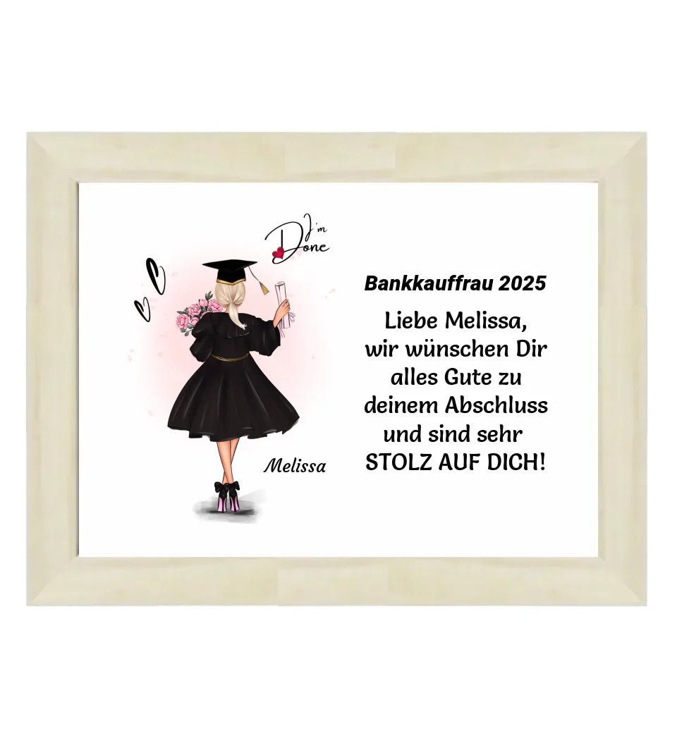 Personalisiertes Ausbildung bestanden Poster / Bild / Karte Geschenk für Mädchen - Cantty