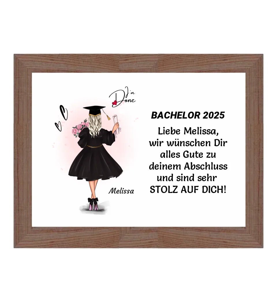 Personalisiertes Bachelor Abschlussgeschenk Poster / Bild / Karte - Cantty