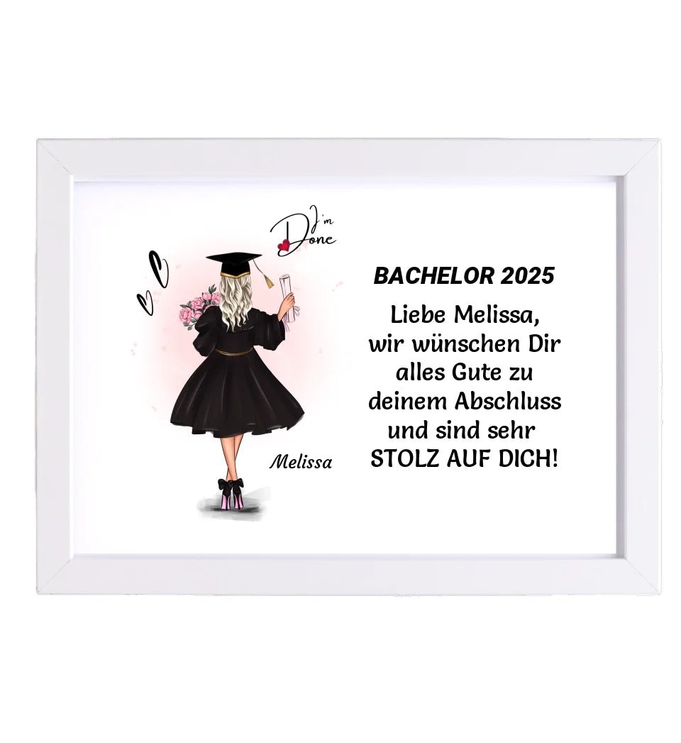 Personalisiertes Bachelor Abschlussgeschenk Poster / Bild / Karte - Cantty