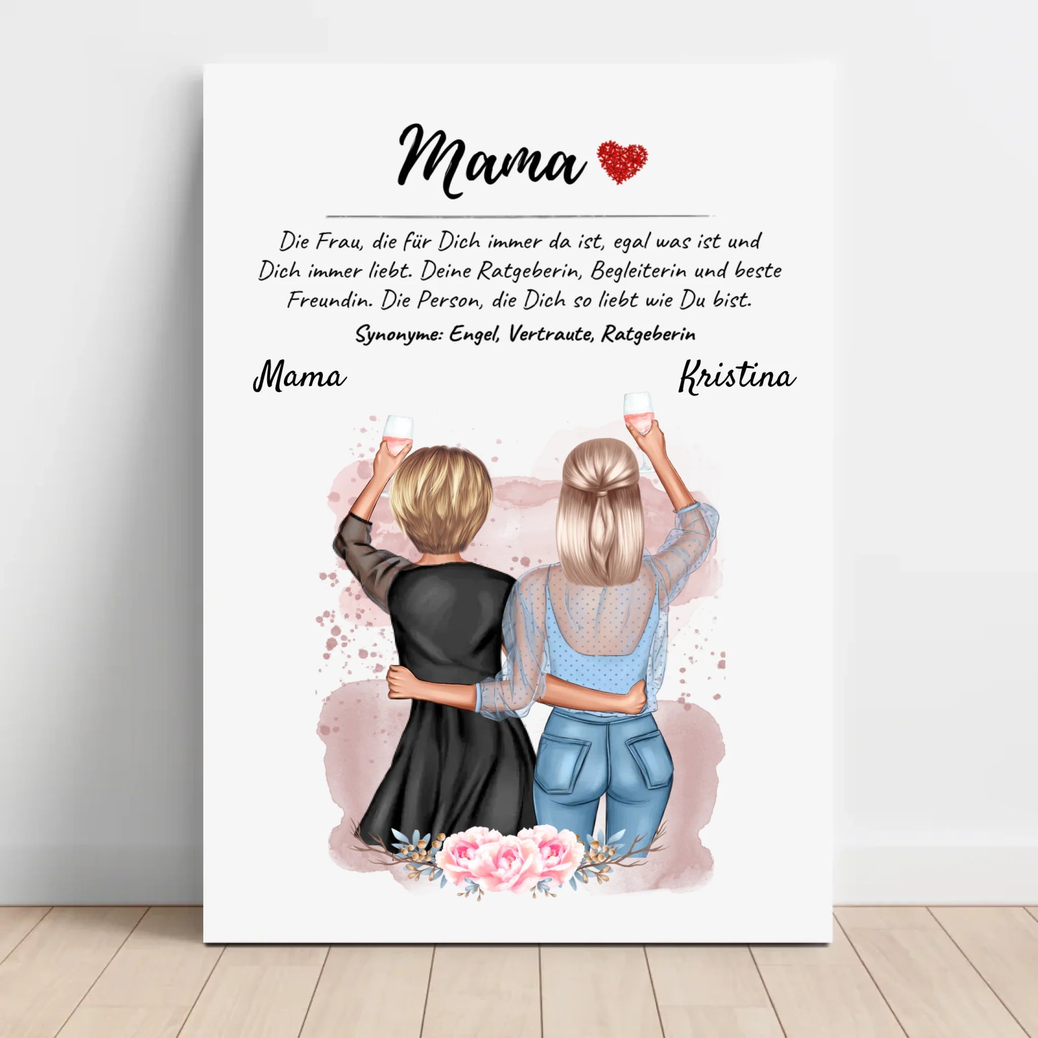 Personalisiertes Bild Geschenk Mutter Tochter Leinwand - Cantty