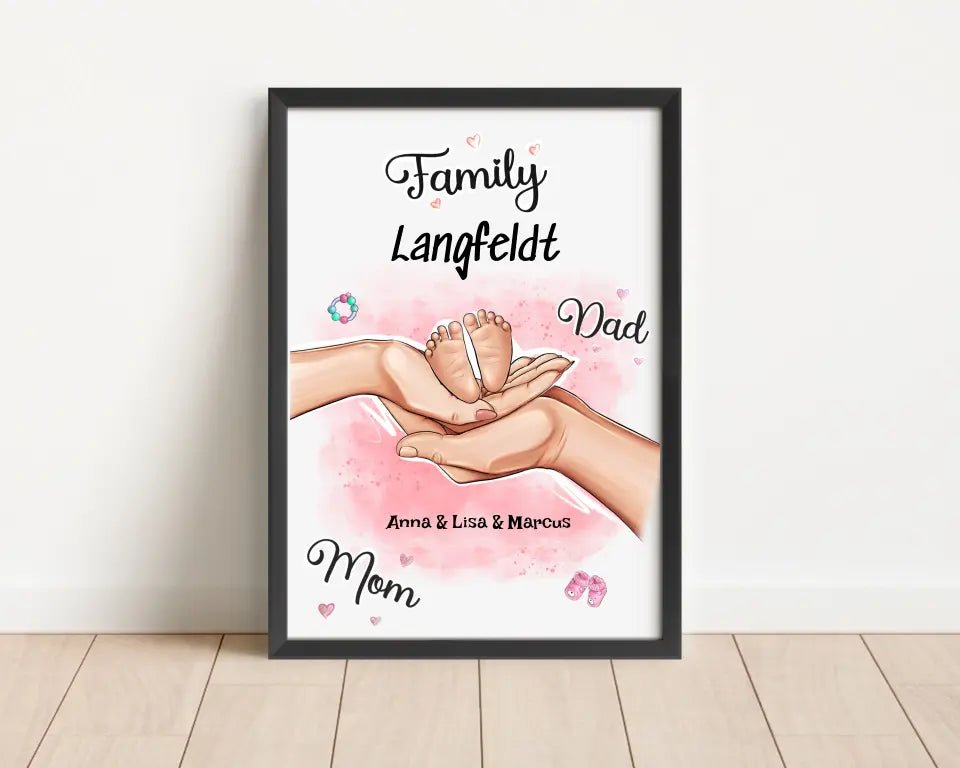 Personalisiertes Geburtsgeschenk Baby Hände Poster - Cantty