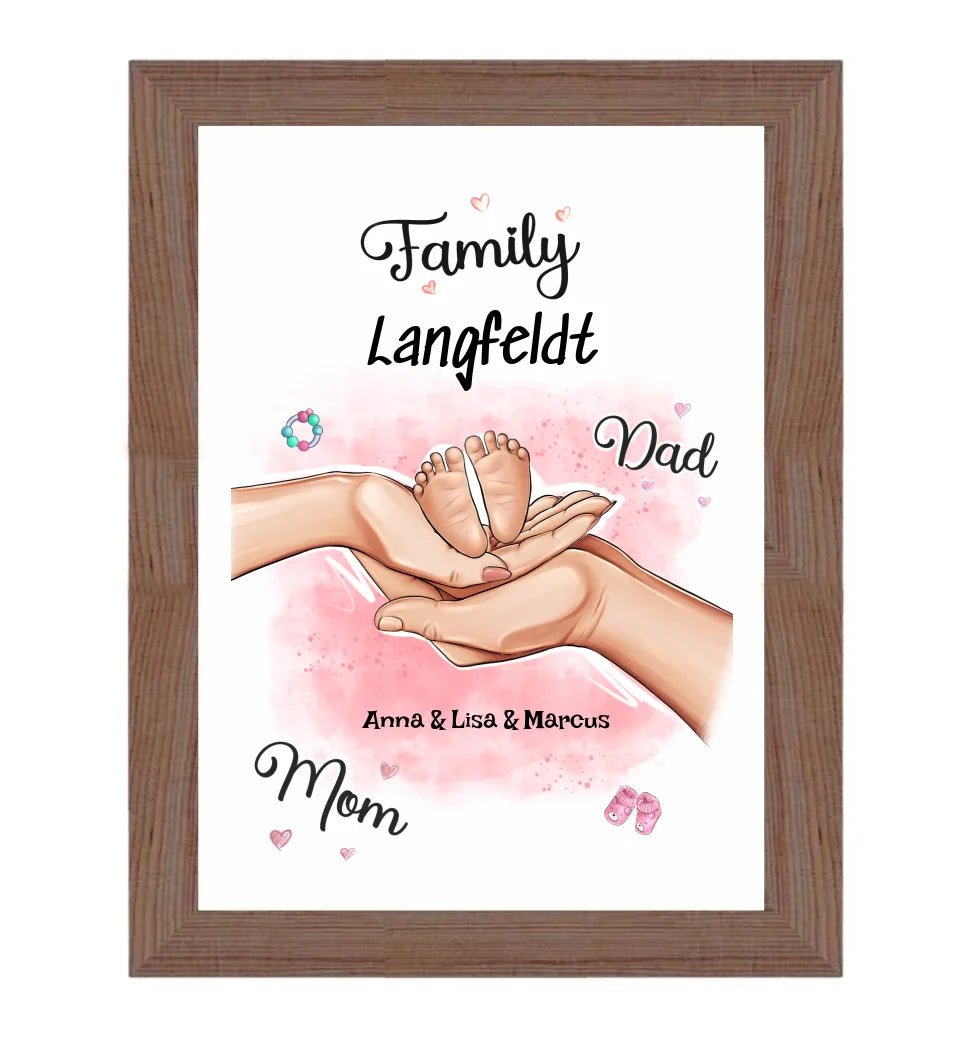 Personalisiertes Geburtsgeschenk Baby Hände Poster - Cantty