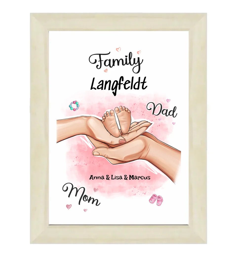 Personalisiertes Geburtsgeschenk Baby Hände Poster - Cantty