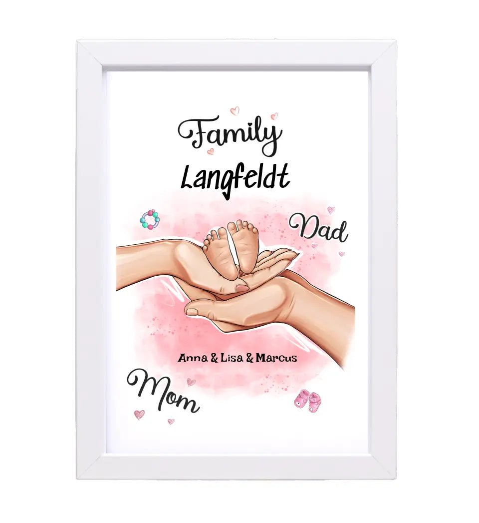 Personalisiertes Geburtsgeschenk Baby Hände Poster - Cantty