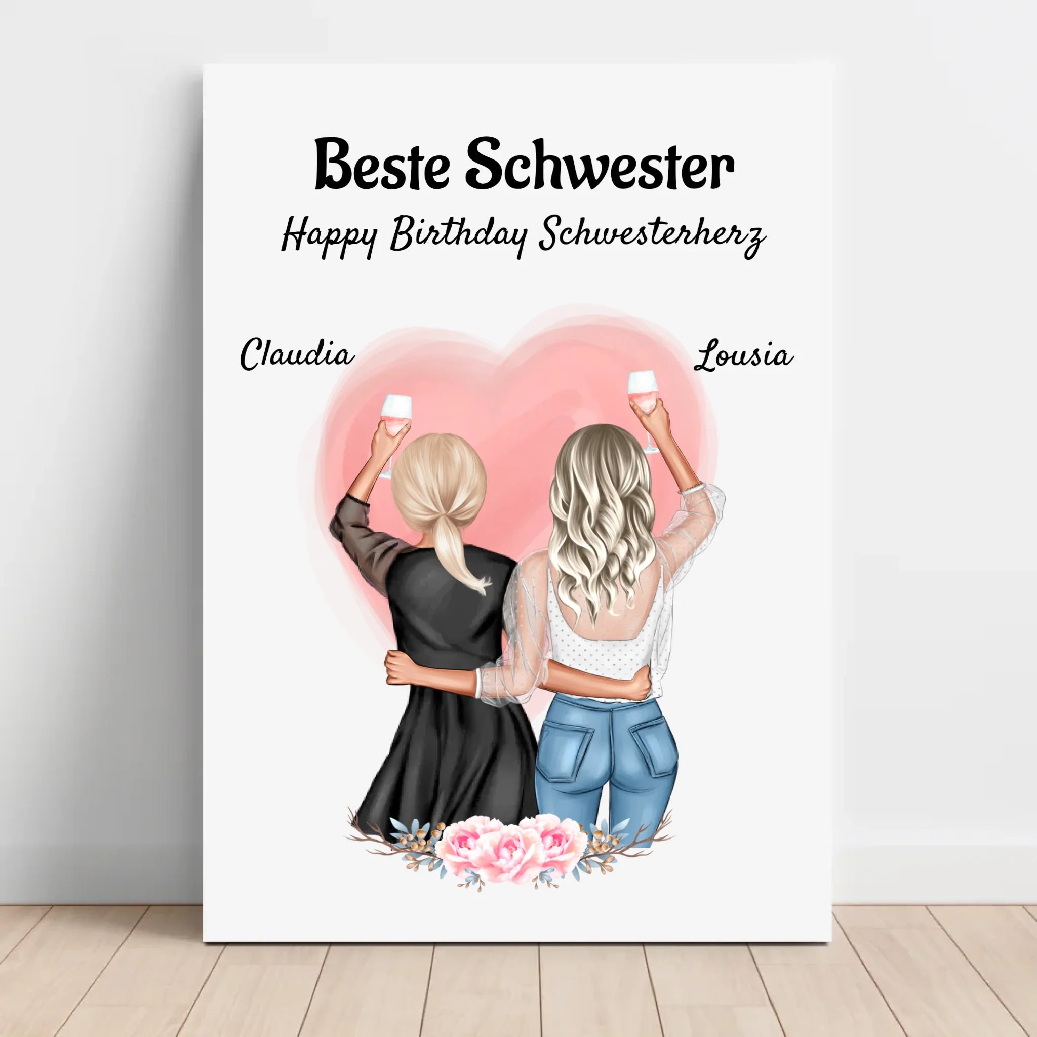 Personalisiertes Geschenk für Schwester Leinwand - Cantty