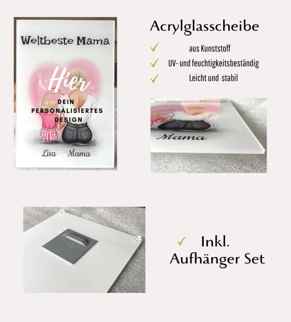 Personalisiertes Geschenk Mutter Tochter Acrylglas Bild - Cantty