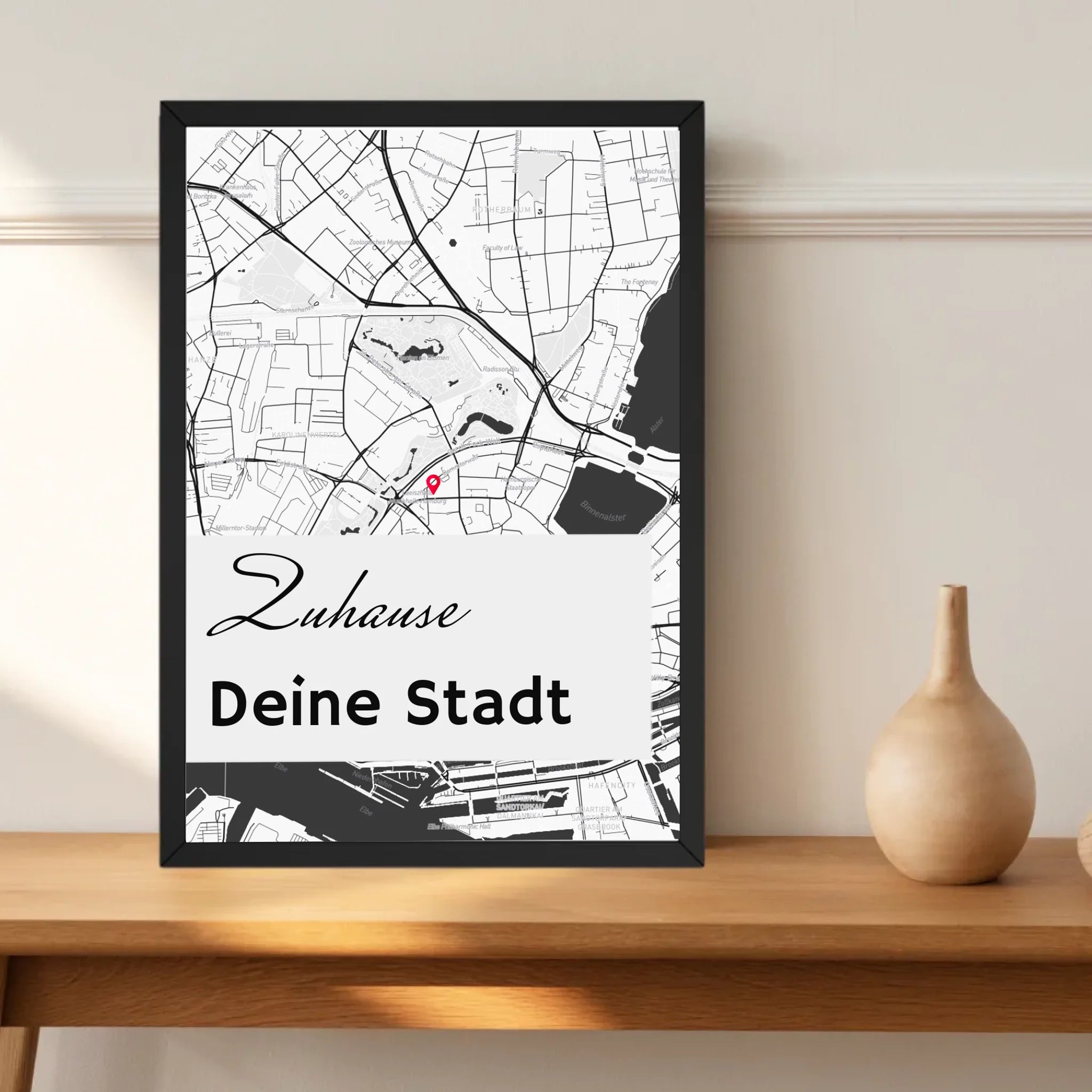 Personalisiertes Kartenposter Stadtkarte Koordinaten Map deiner Stadt - Cantty