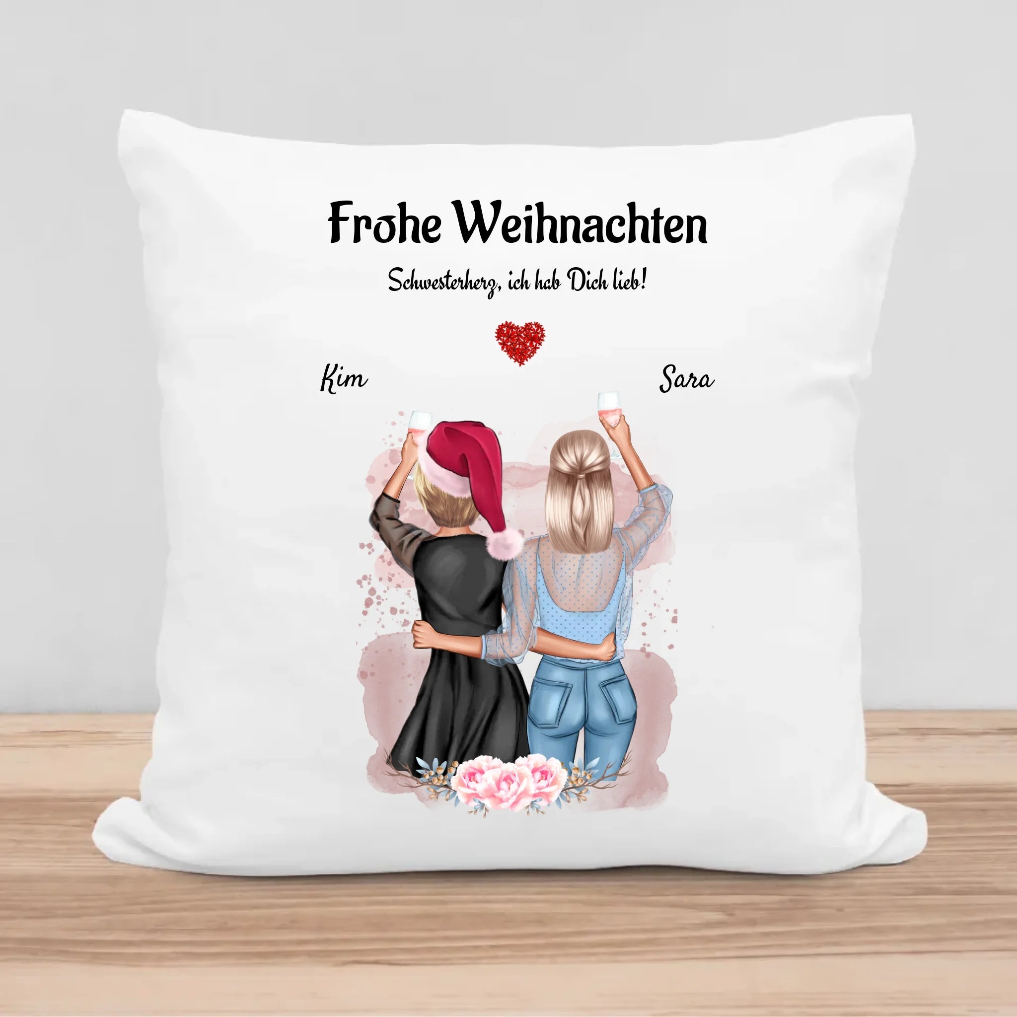 Personalisiertes Kissen Weihnachtsgeschenk für die Schwester - Cantty