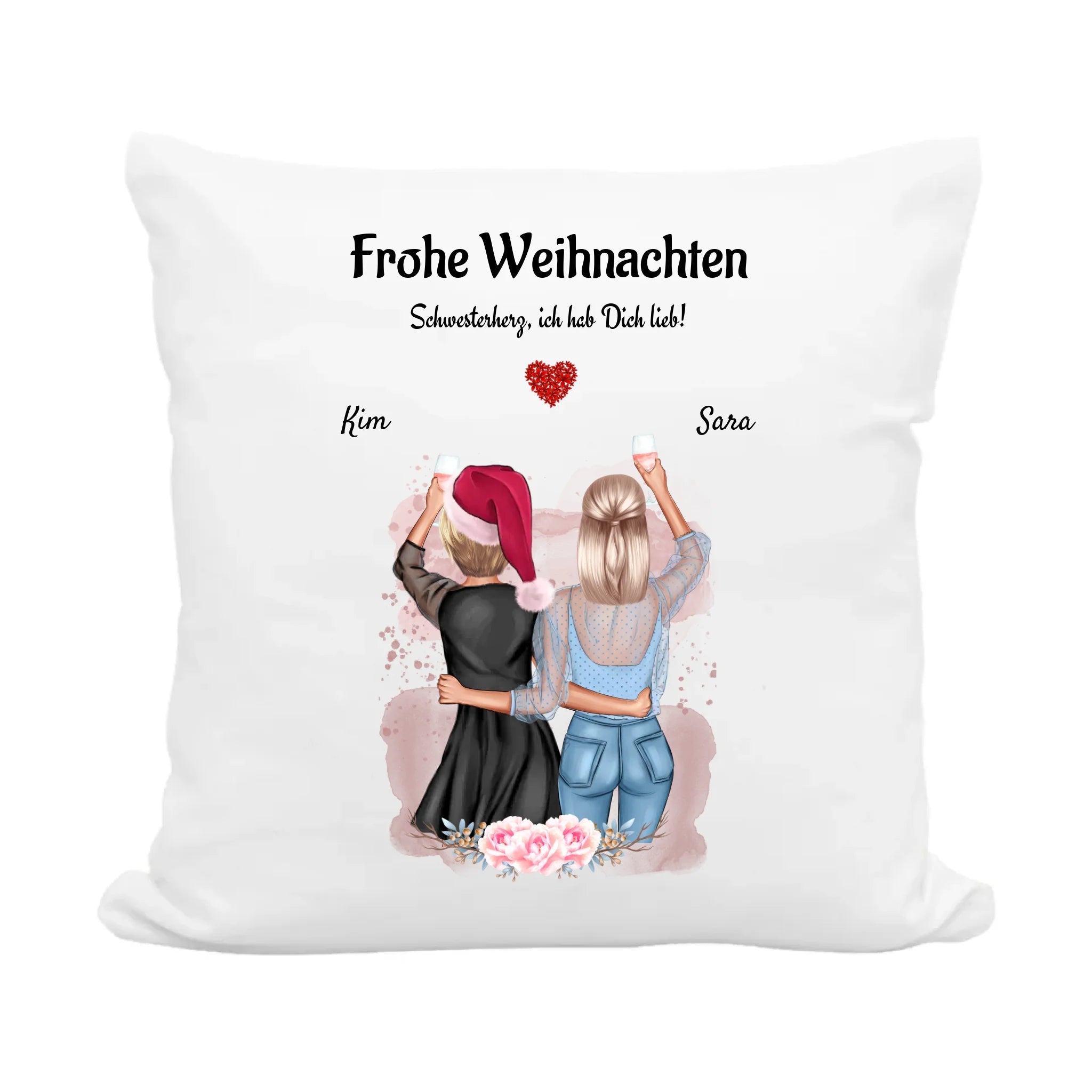 Personalisiertes Kissen Weihnachtsgeschenk für die Schwester - Cantty