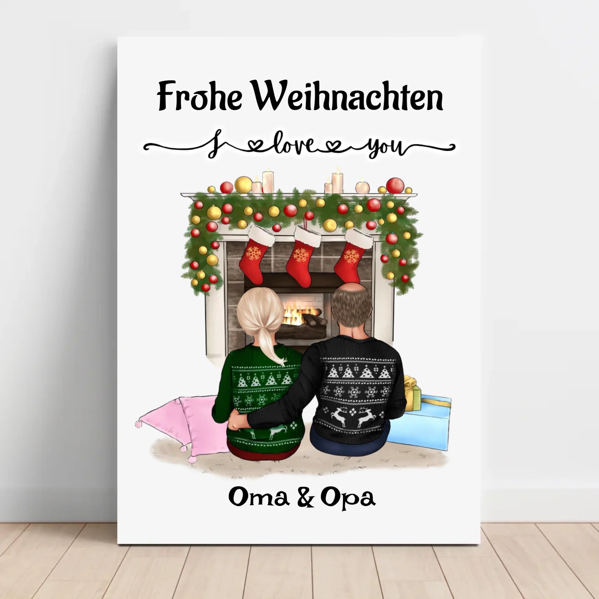 Personalisiertes Leinwand Geschenk Oma Opa Weihnachten - Cantty