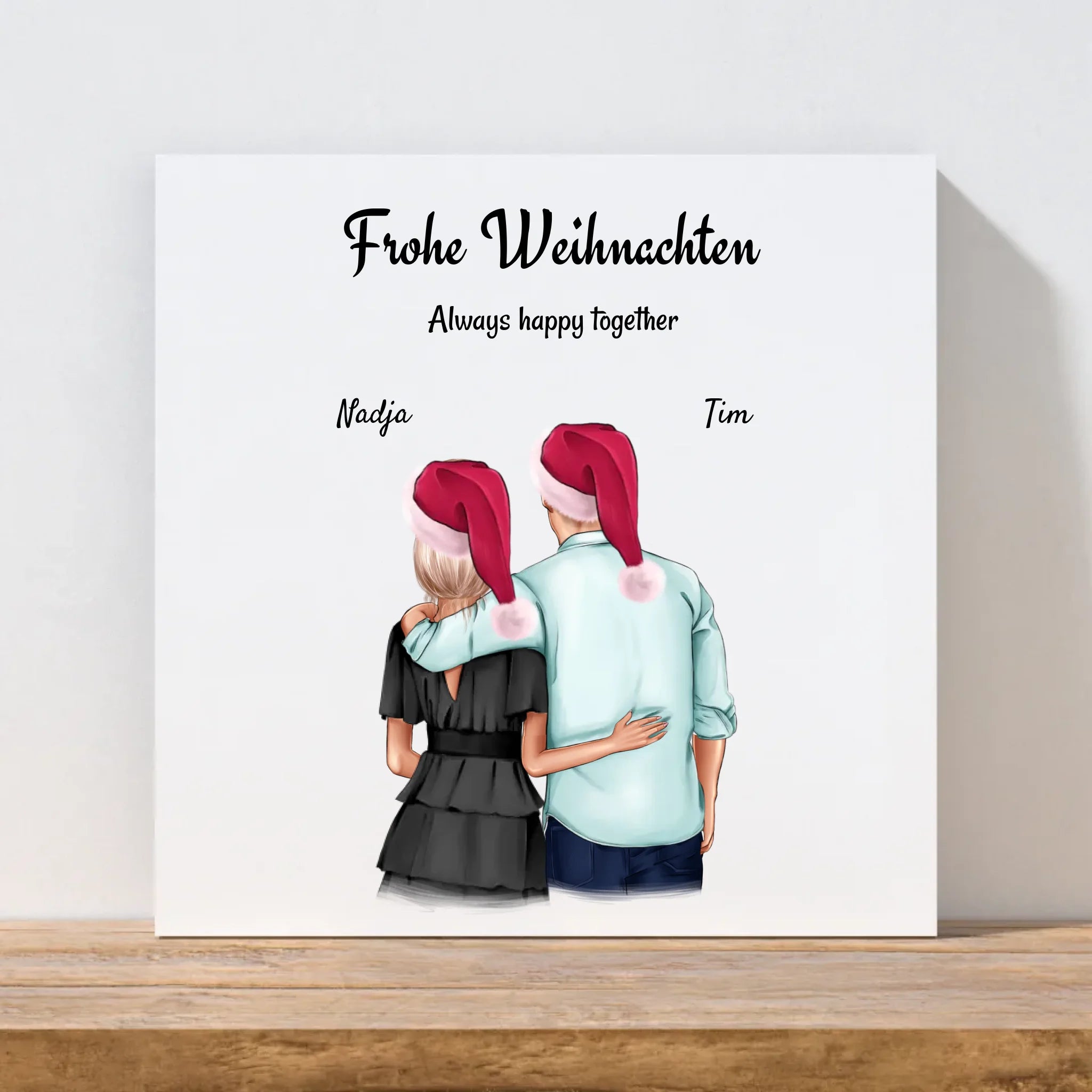 Personalisiertes Leinwand Weihnachtsgeschenk Freund & Freundin - Cantty