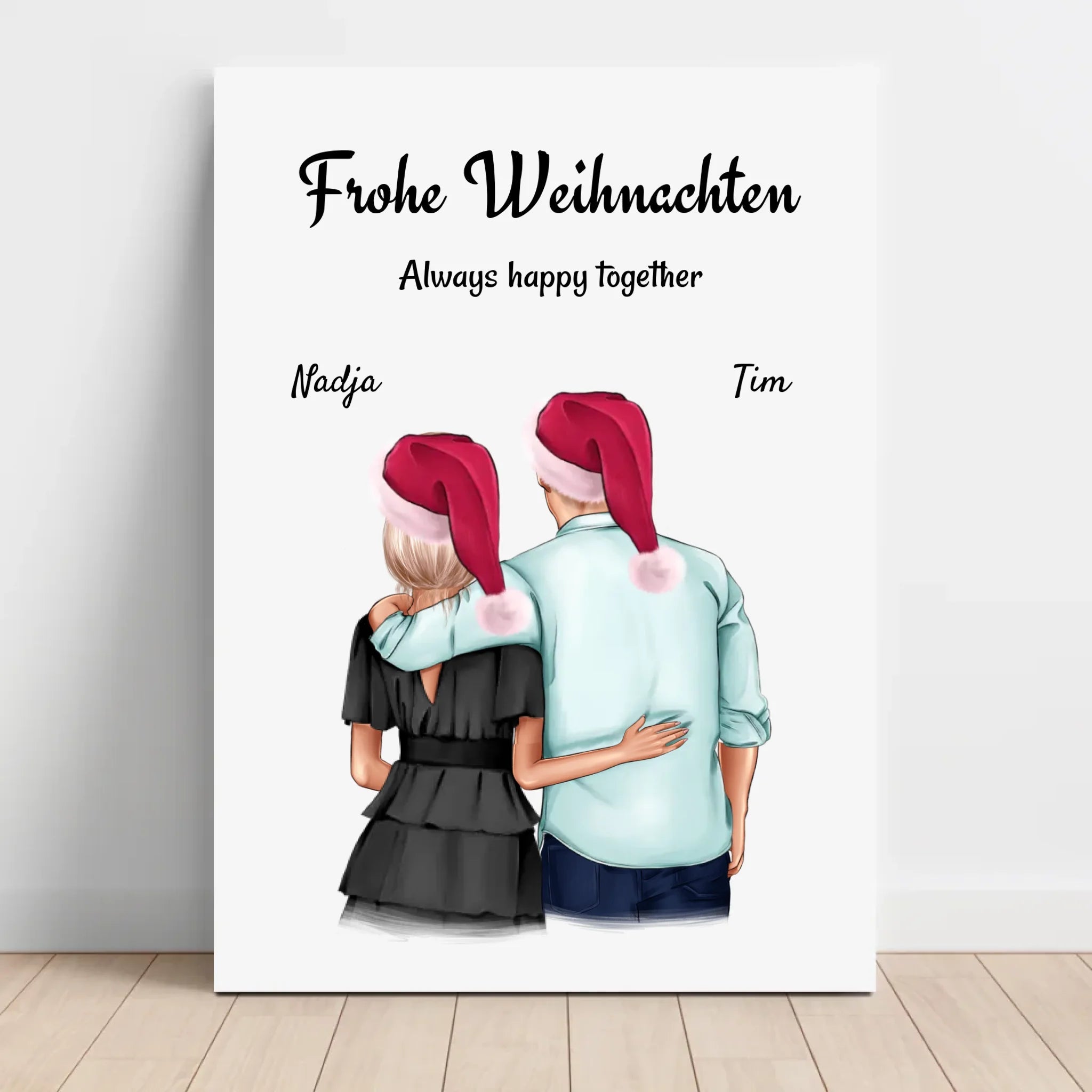 Personalisiertes Leinwand Weihnachtsgeschenk Freund & Freundin - Cantty