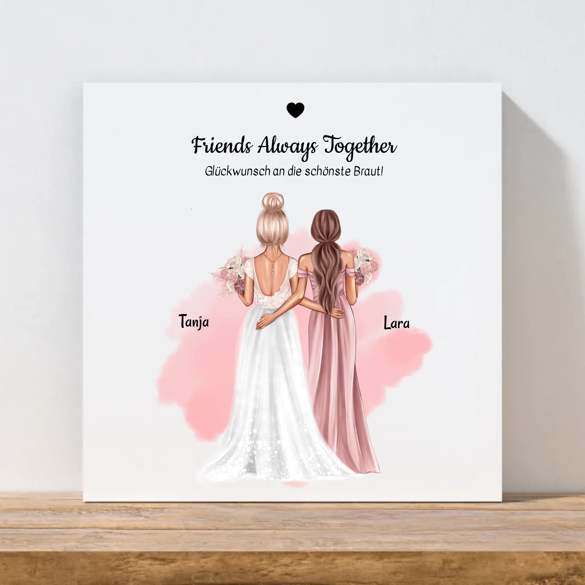 Personalisiertes Leinwandbild Geschenk beste Freundin Hochzeit - Cantty