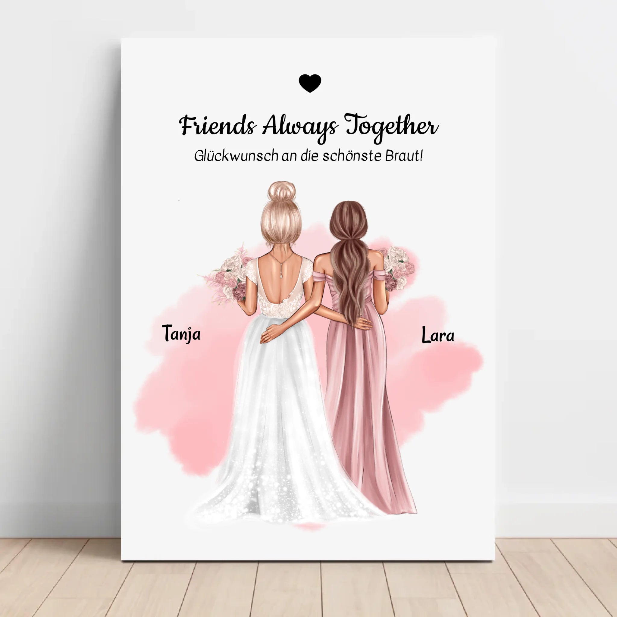 Personalisiertes Leinwandbild Geschenk beste Freundin Hochzeit - Cantty