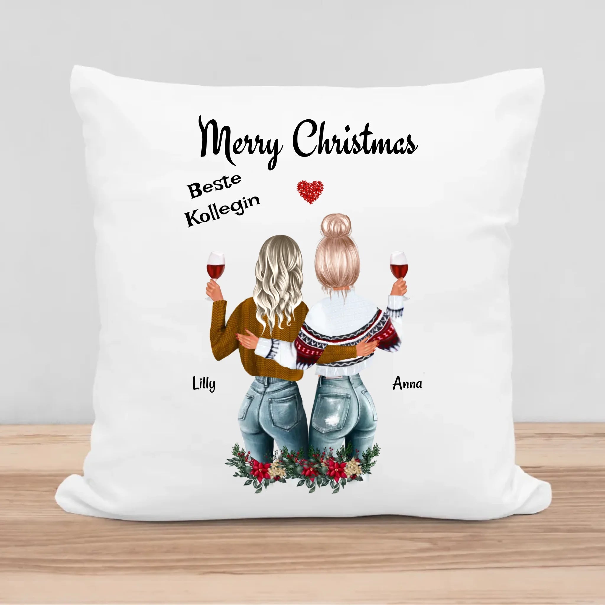 Personalisiertes Lieblingskollegin Weihnachtsgeschenk Kissen Bild - Cantty