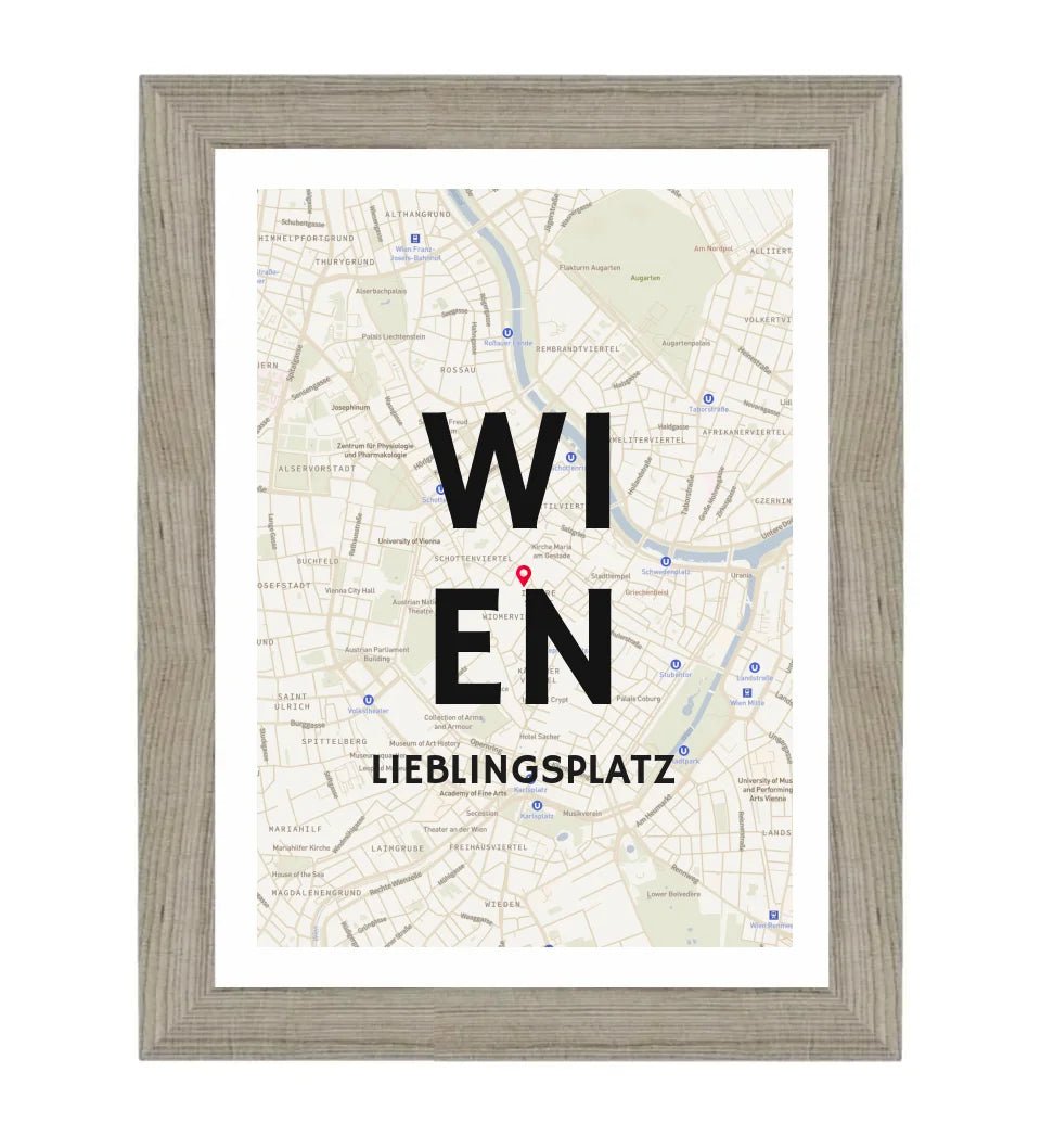 Personalisiertes Lieblingsplatz Stadtkarte Poster - Cantty