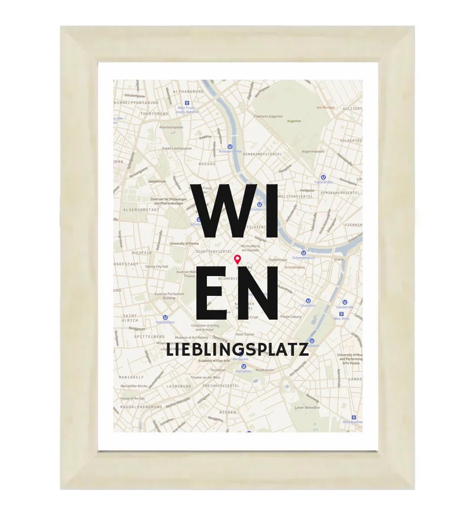 Personalisiertes Lieblingsplatz Stadtkarte Poster - Cantty