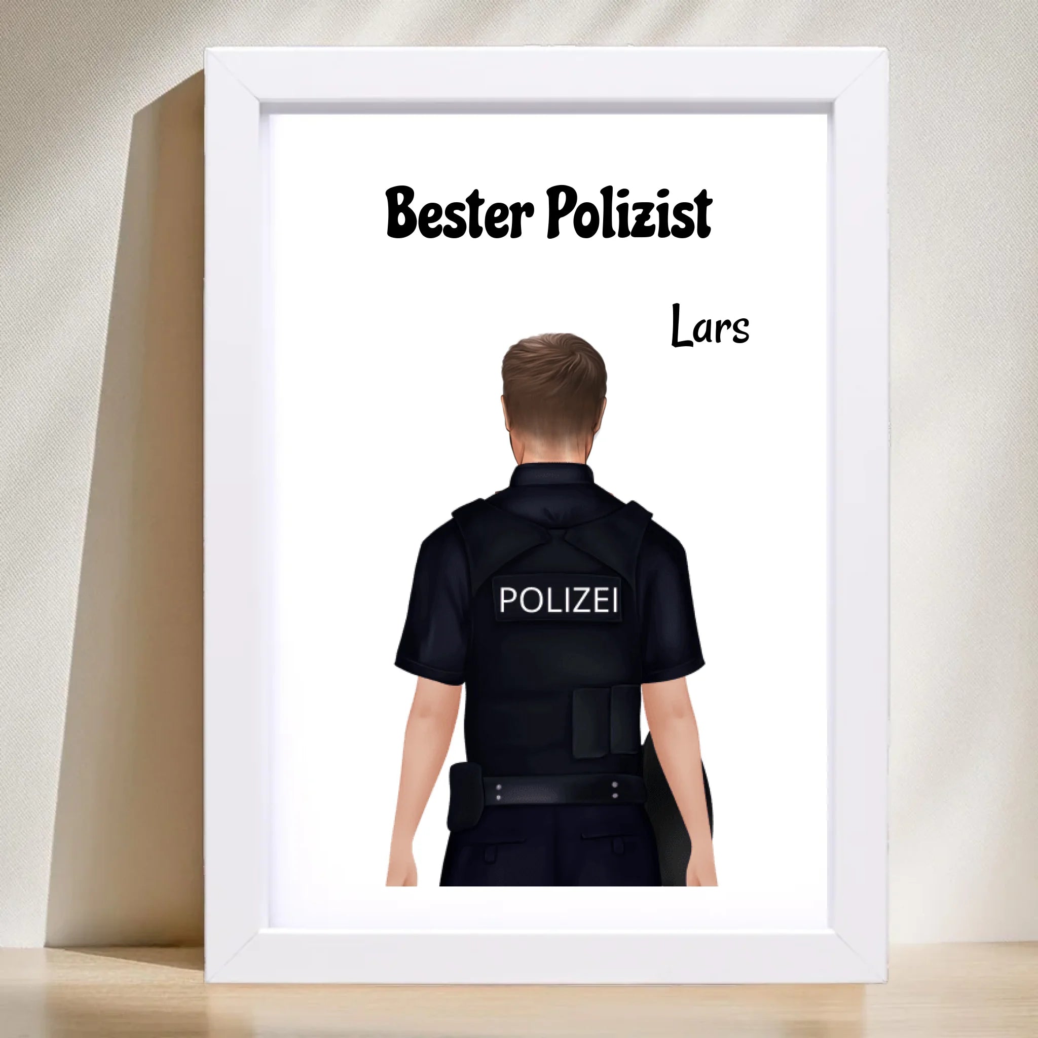 Personalisiertes Polizei Mann Bild Geschenk individuell gestalten - Cantty