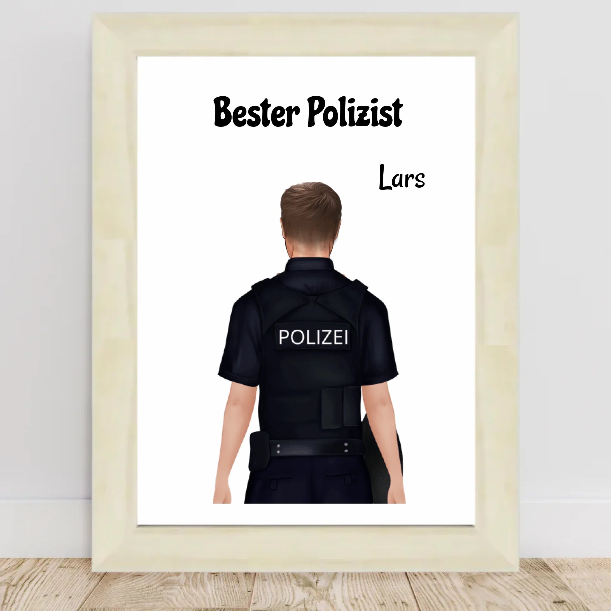 Personalisiertes Polizei Mann Bild Geschenk individuell gestalten - Cantty