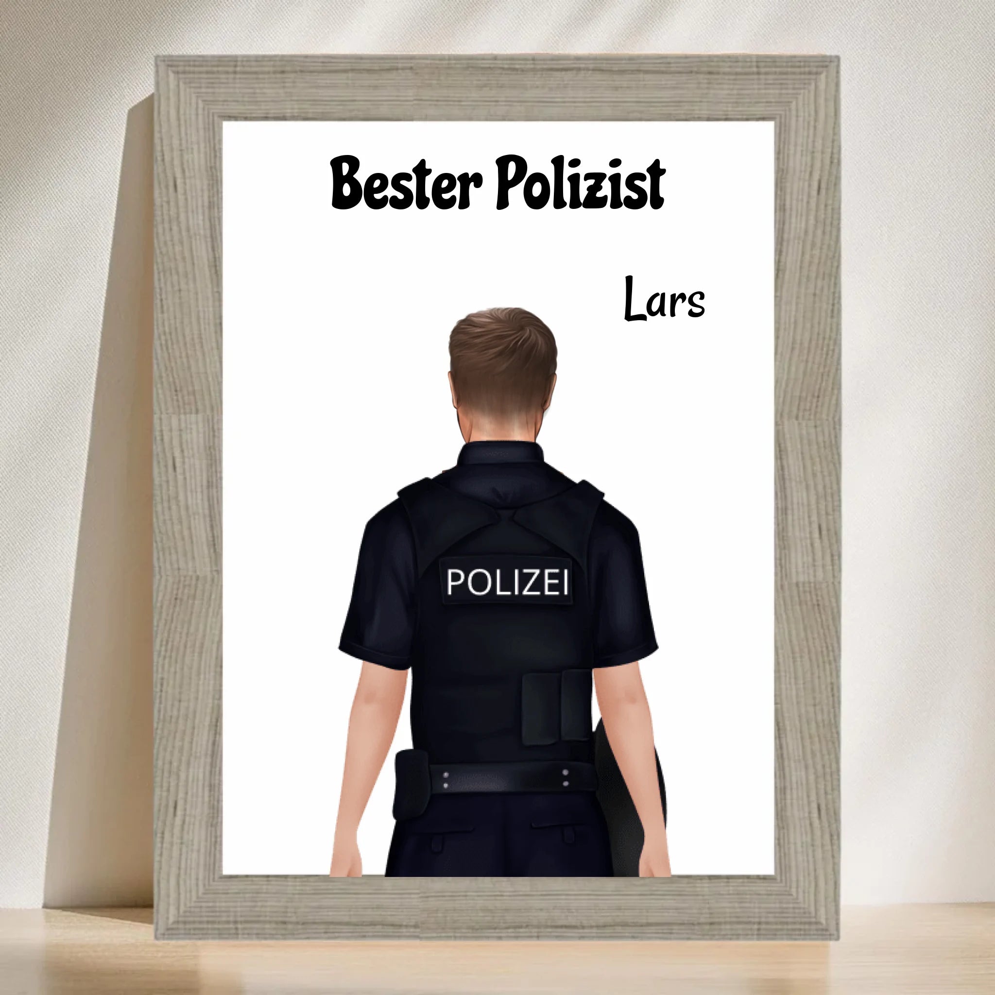 Personalisiertes Polizei Mann Bild Geschenk individuell gestalten - Cantty