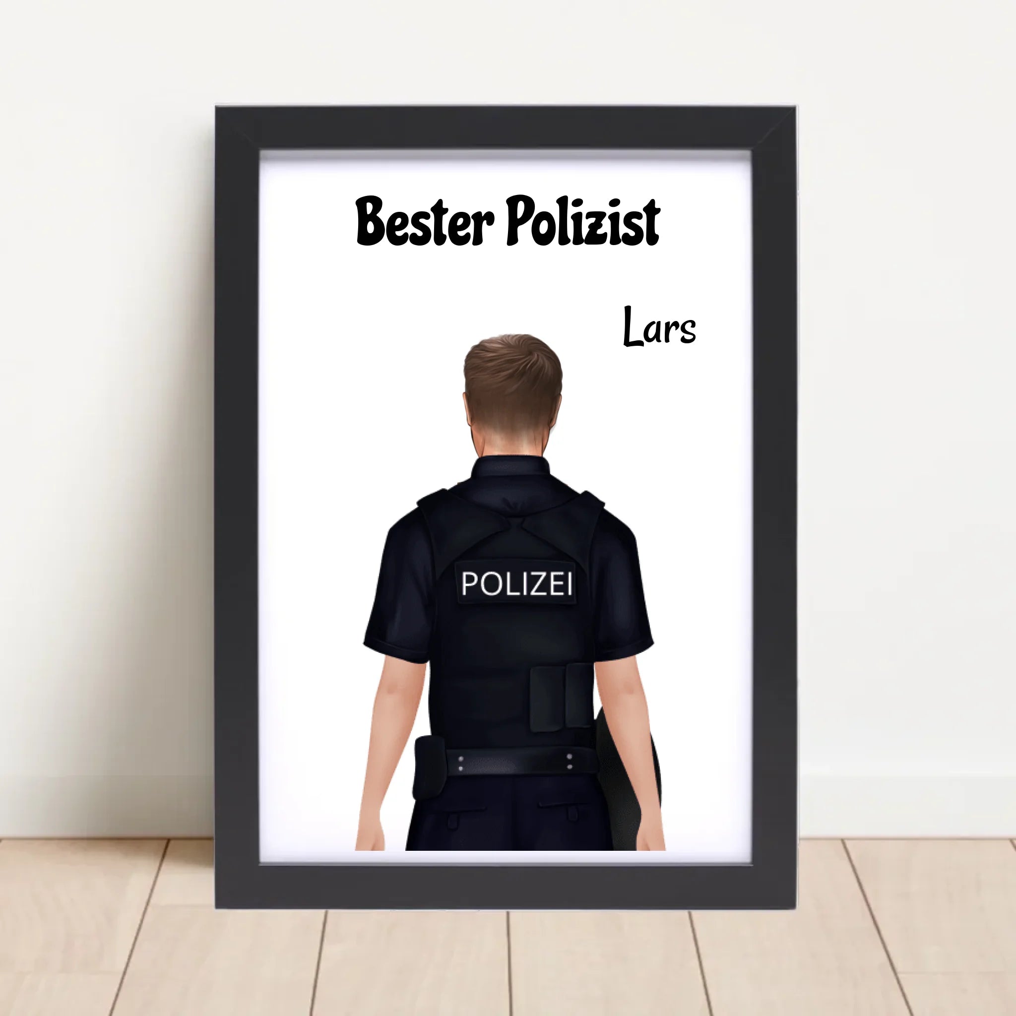 Personalisiertes Polizei Mann Bild Geschenk individuell gestalten - Cantty