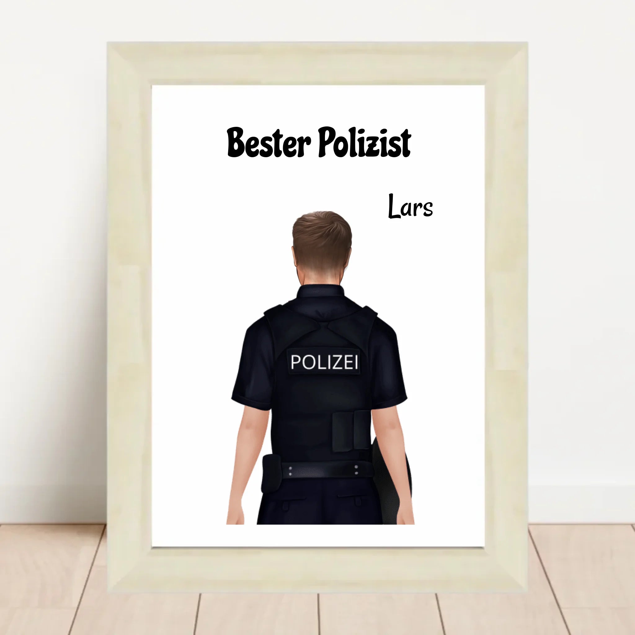 Personalisiertes Polizei Mann Bild Geschenk individuell gestalten - Cantty