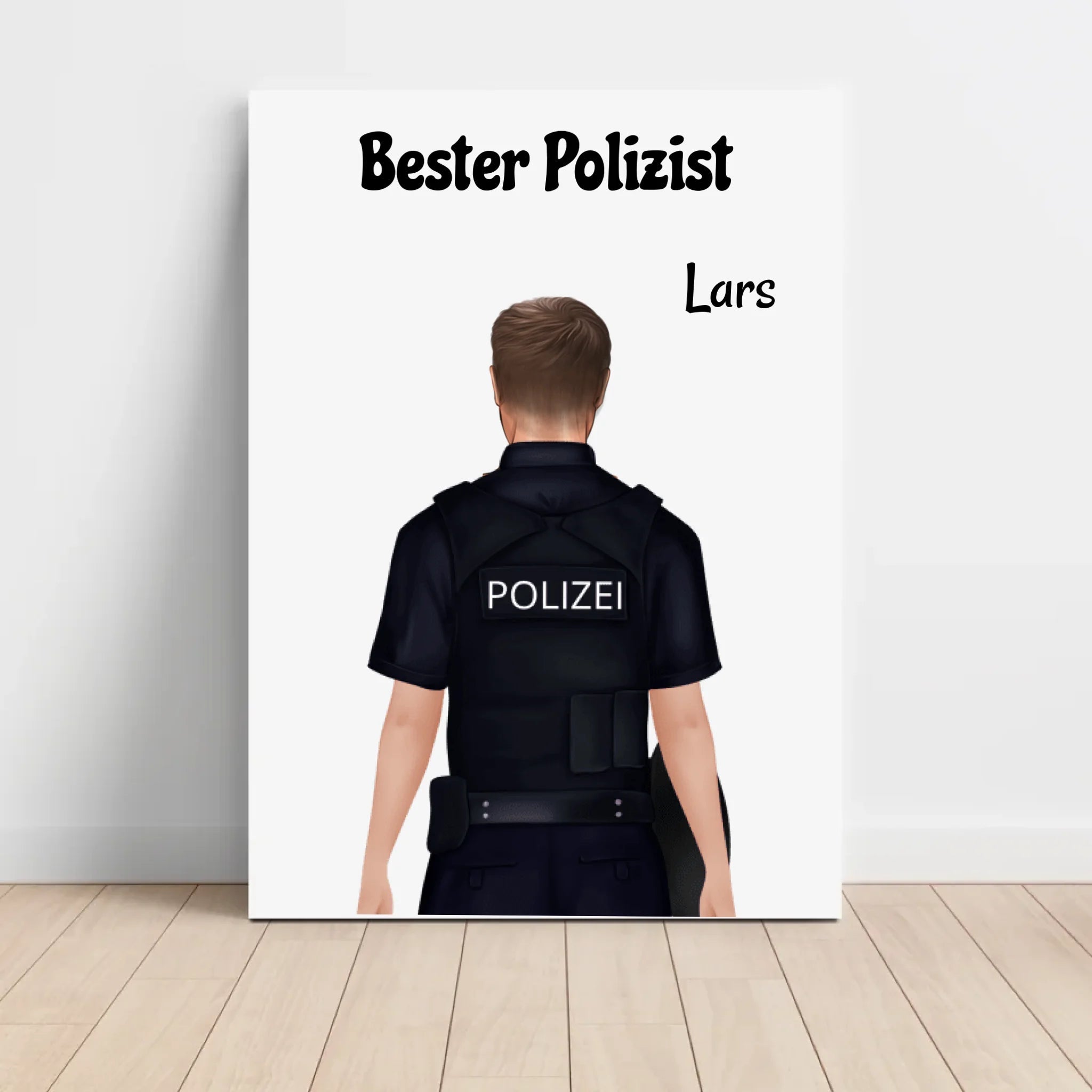 Personalisiertes Polizei Mann Bild Geschenk individuell gestalten - Cantty