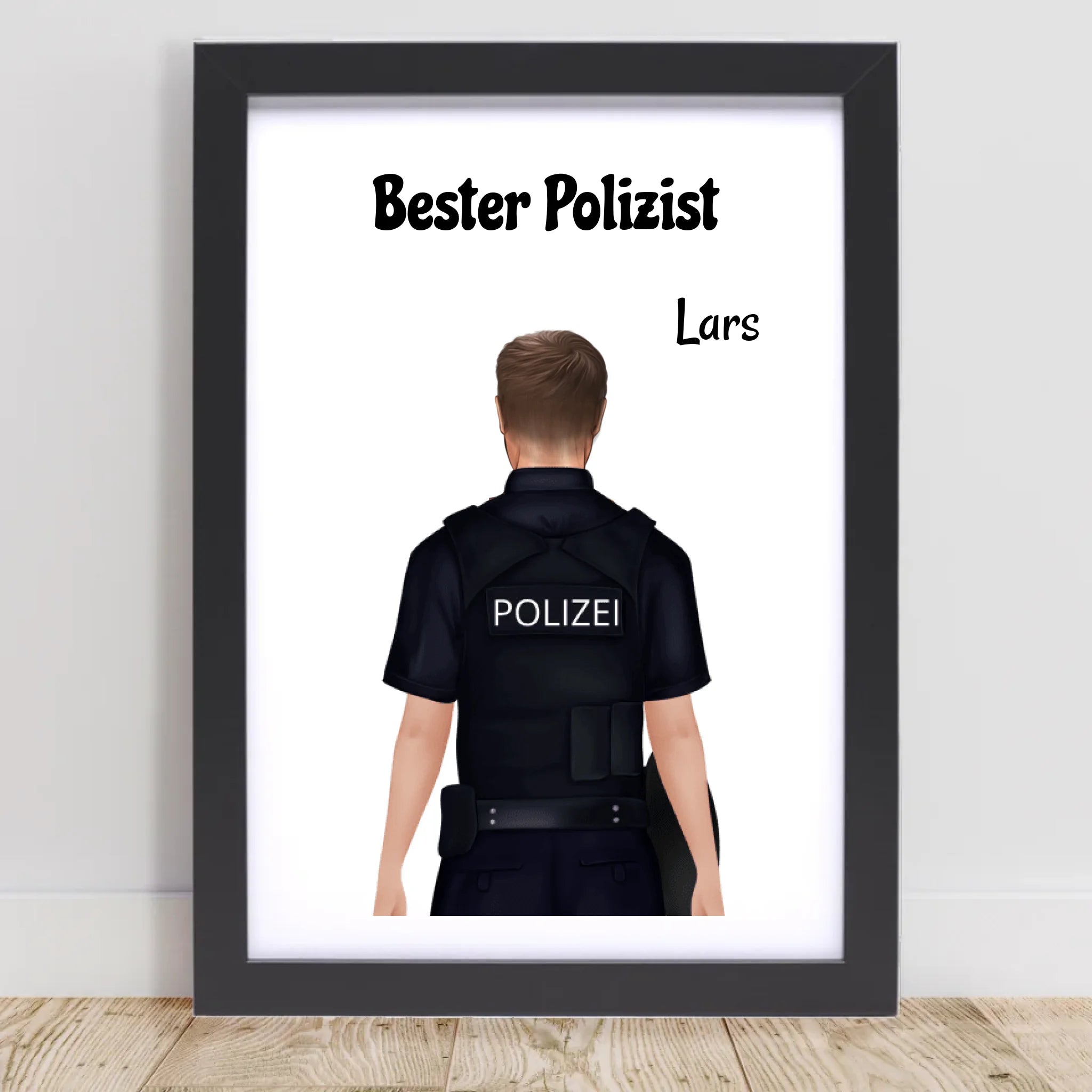 Personalisiertes Polizei Mann Bild Geschenk individuell gestalten - Cantty