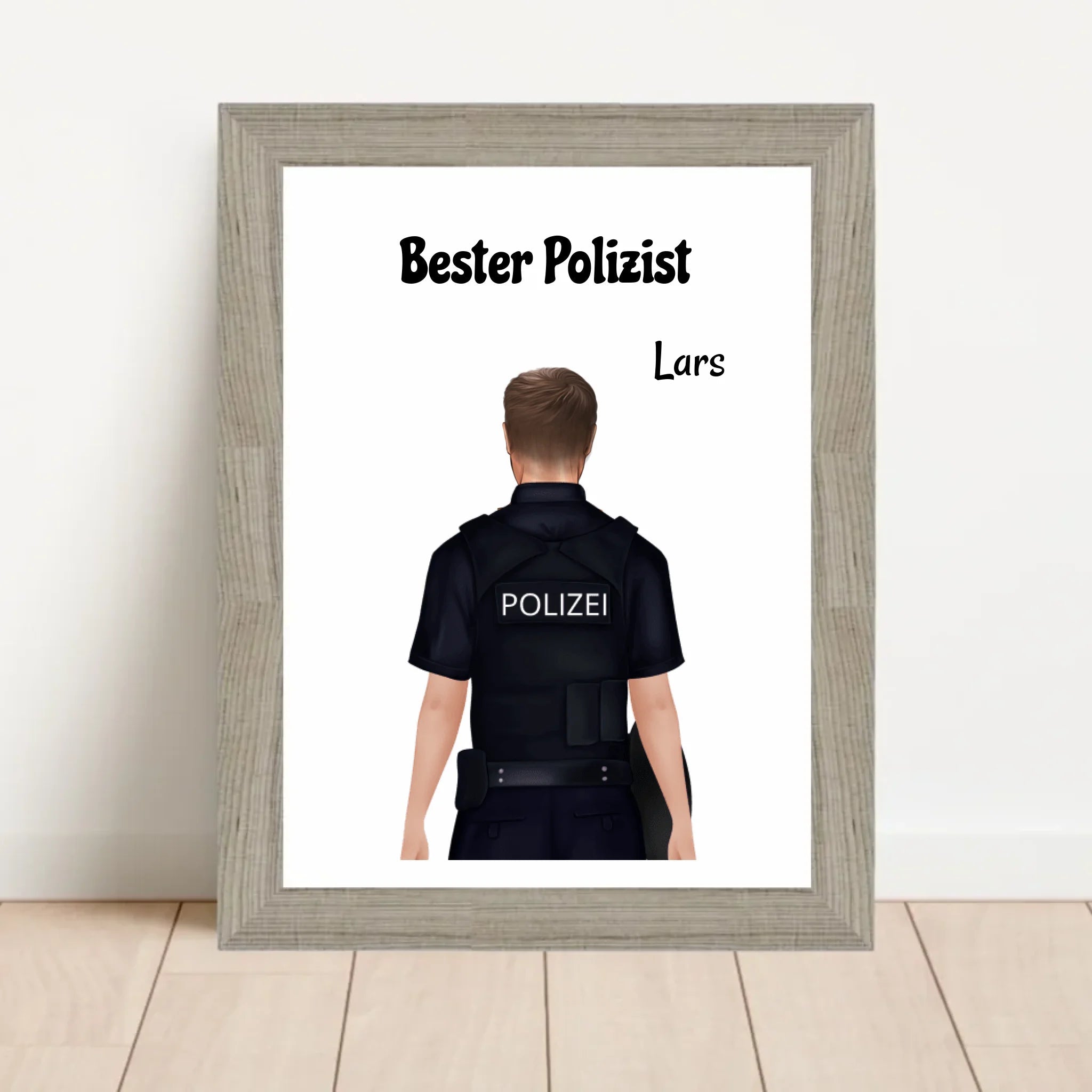 Personalisiertes Polizei Mann Bild Geschenk individuell gestalten - Cantty