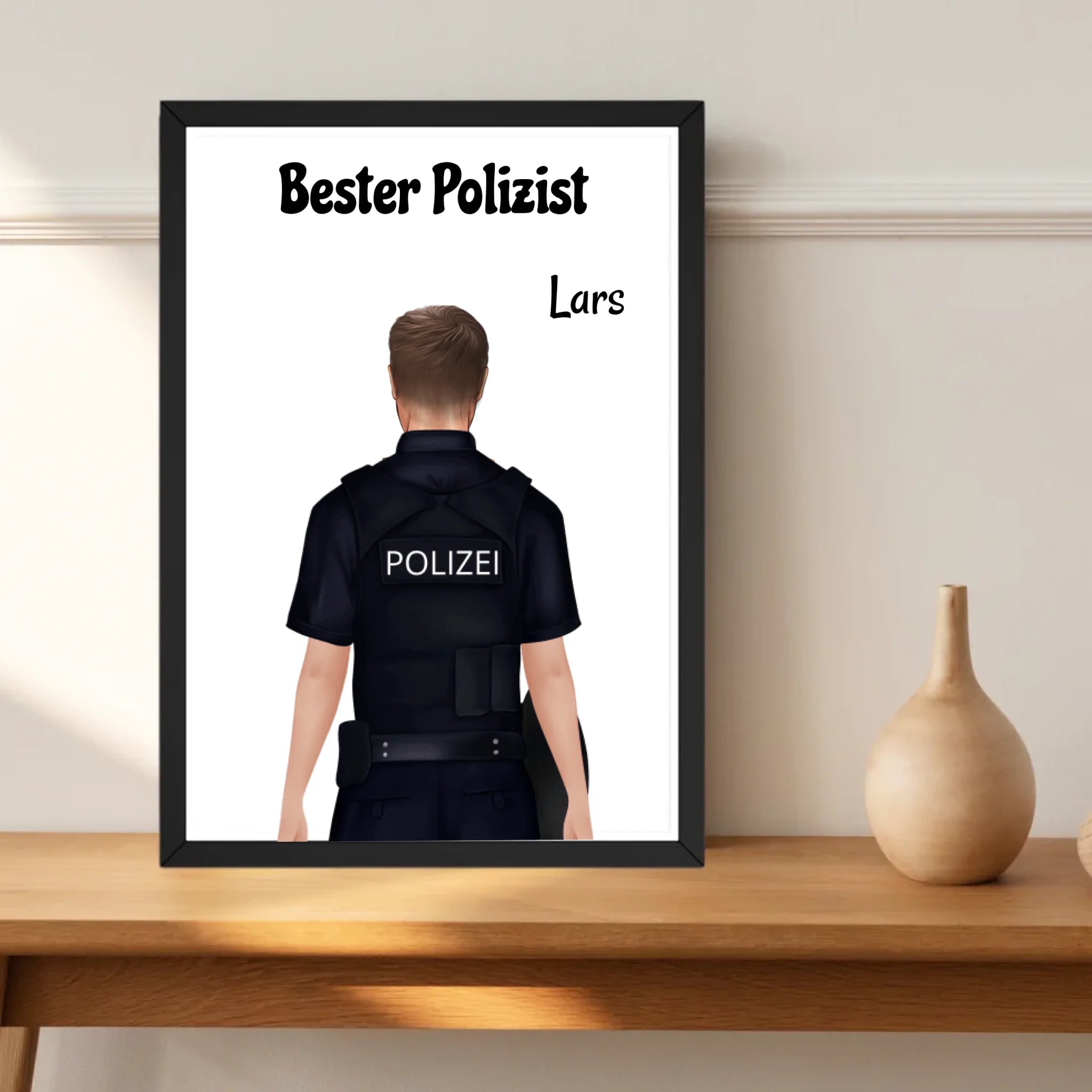 Personalisiertes Polizei Mann Bild Geschenk individuell gestalten - Cantty