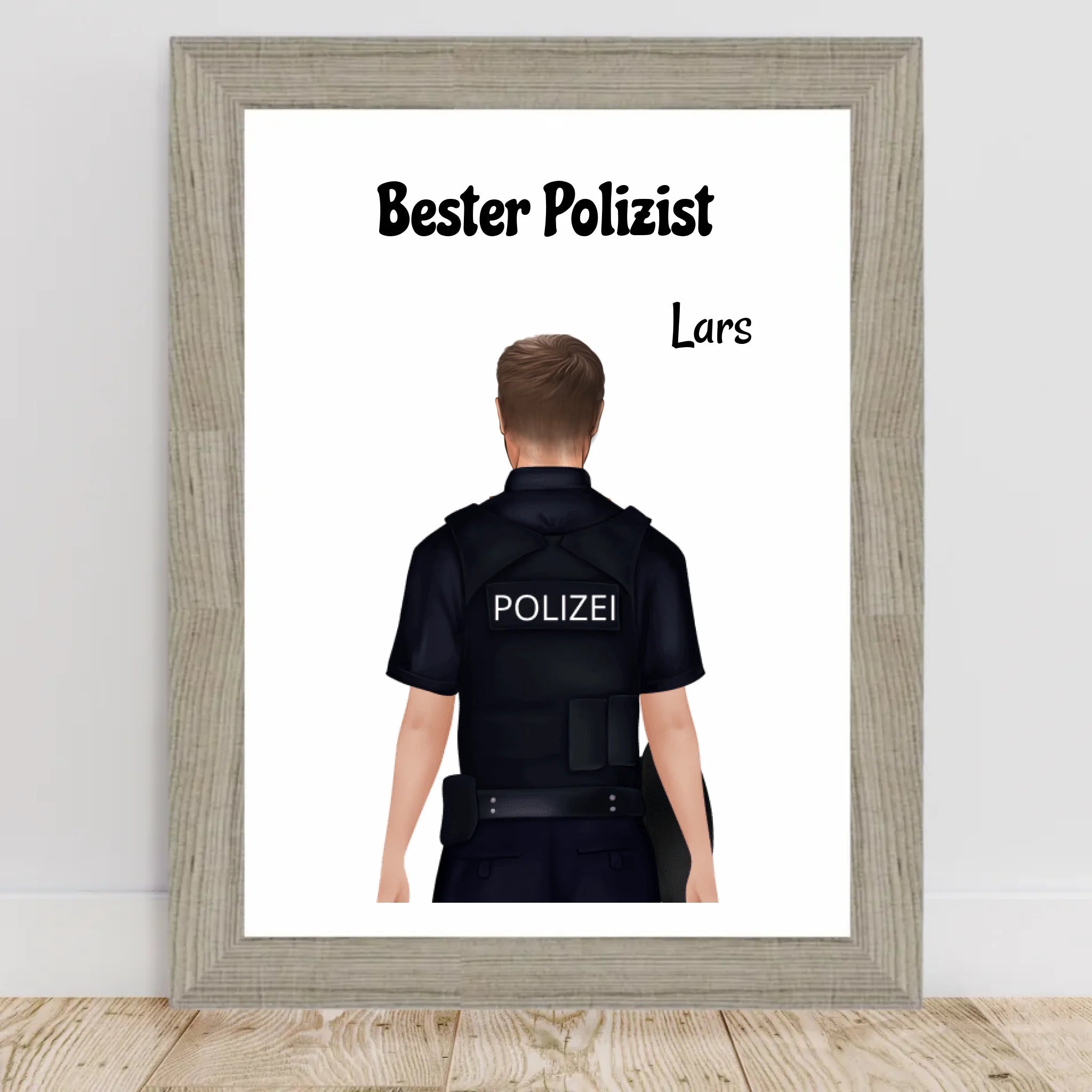 Personalisiertes Polizei Mann Bild Geschenk individuell gestalten - Cantty