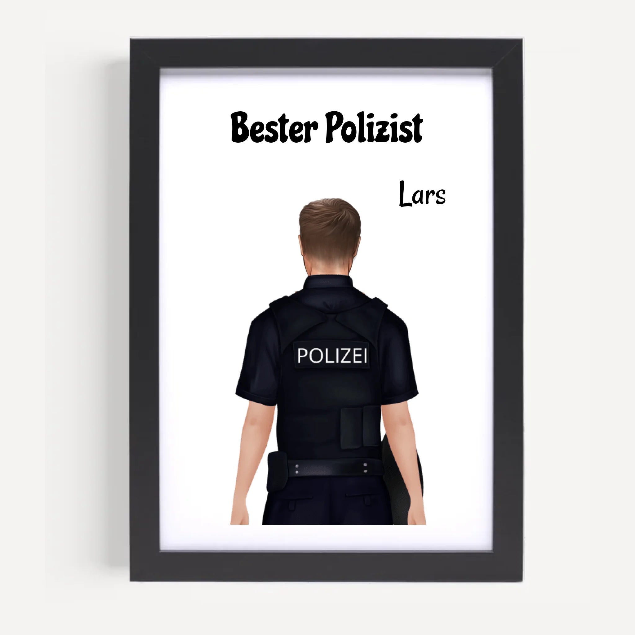 Personalisiertes Polizei Mann Bild Geschenk individuell gestalten - Cantty