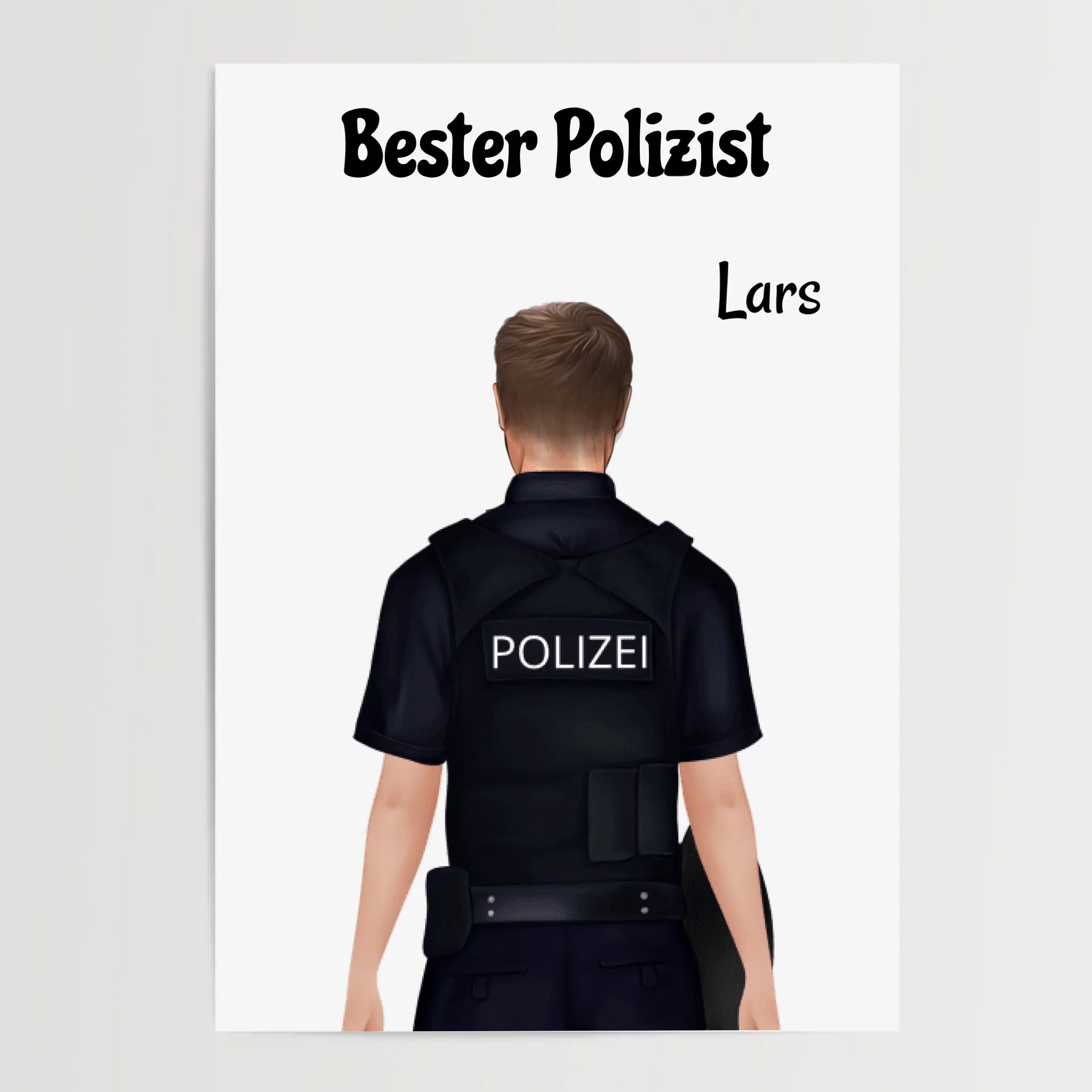 Personalisiertes Polizei Mann Bild Geschenk individuell gestalten - Cantty