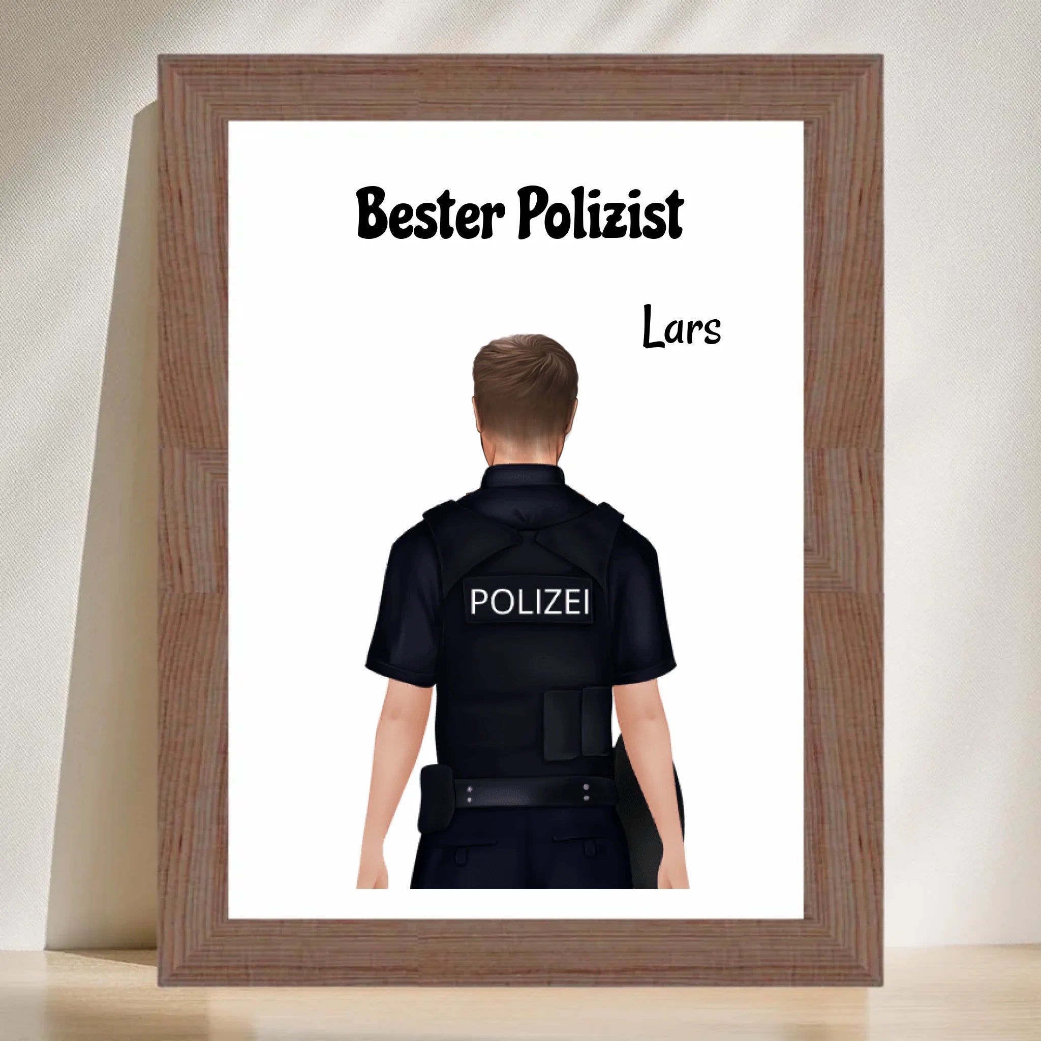 Personalisiertes Polizei Mann Bild Geschenk individuell gestalten - Cantty