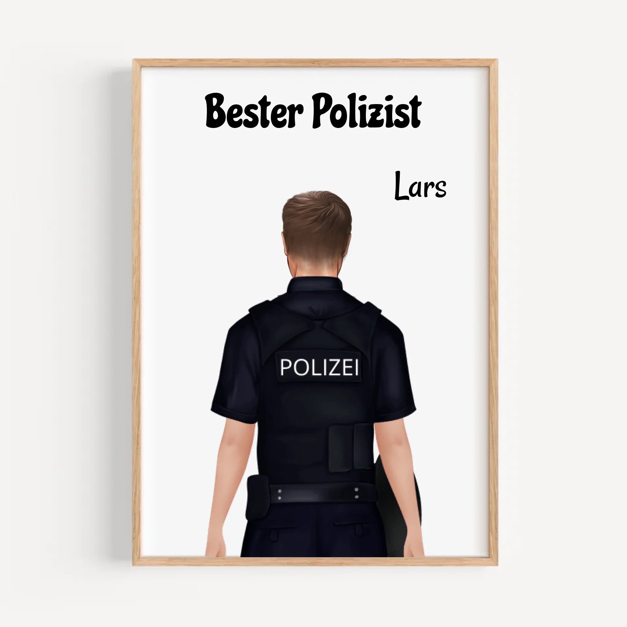 Personalisiertes Polizei Mann Bild Geschenk individuell gestalten - Cantty